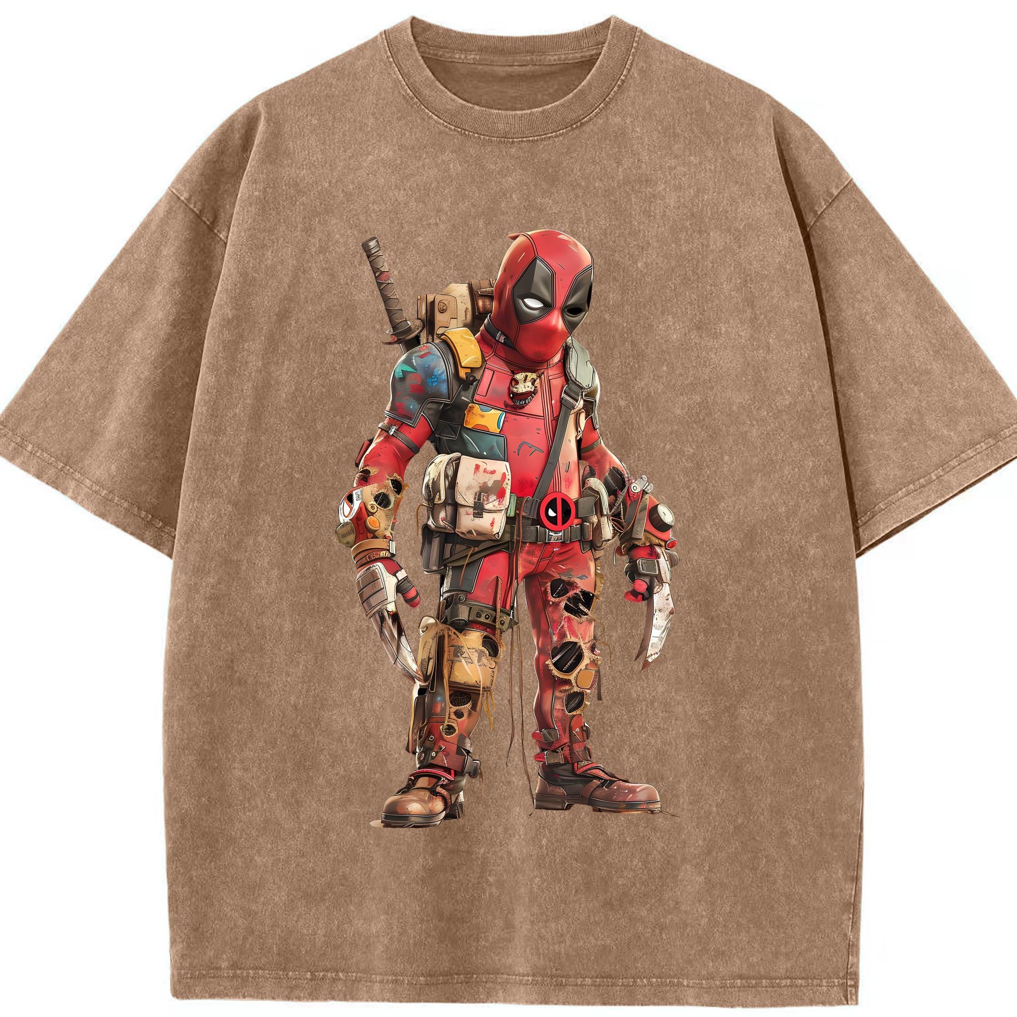 （画像用） Deadpool デッドプール 綿100% ヴィンテージ風 半袖Tシャツ（フロントプリント）