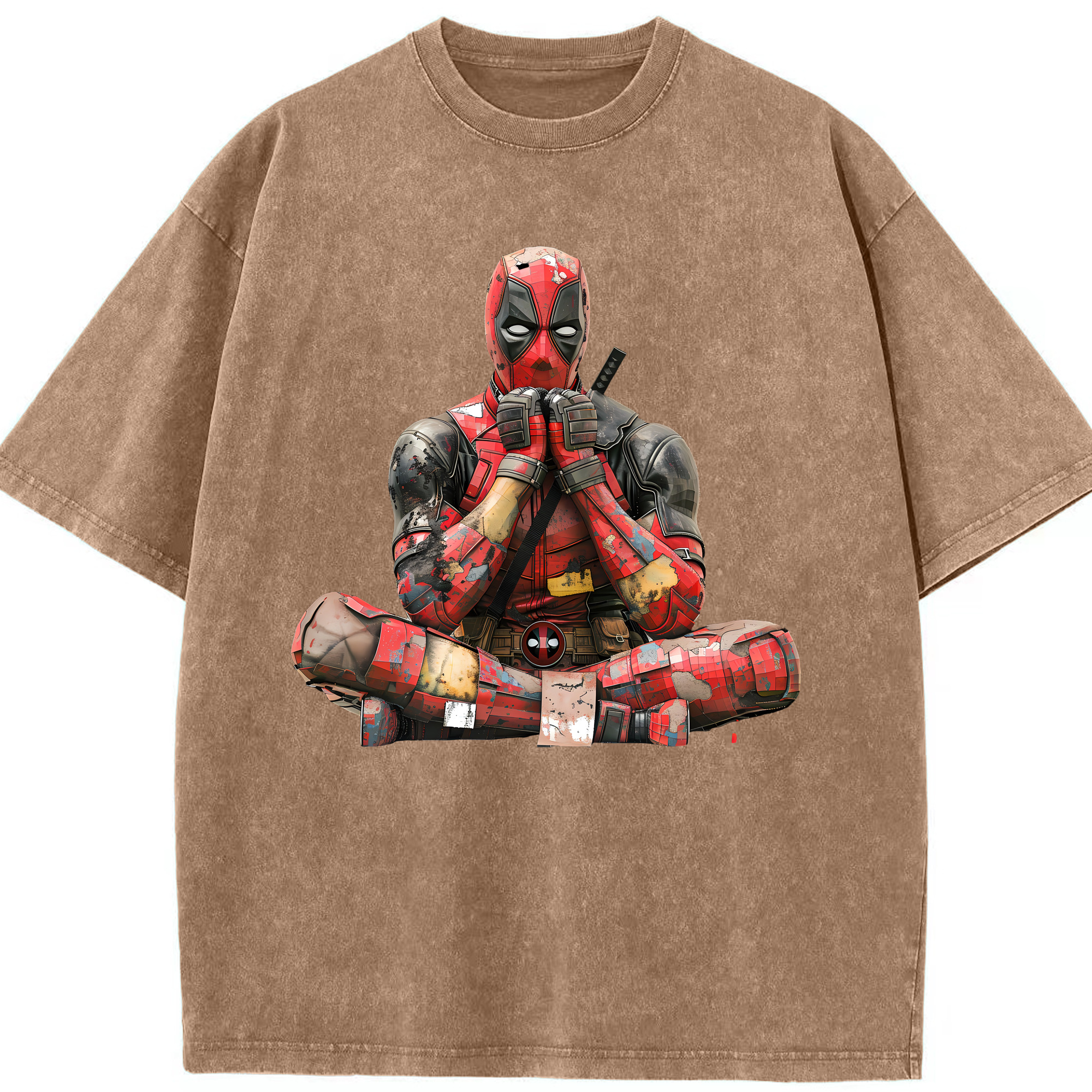（画像用） Deadpool デッドプール 綿100% ヴィンテージ風 半袖Tシャツ（フロントプリント）