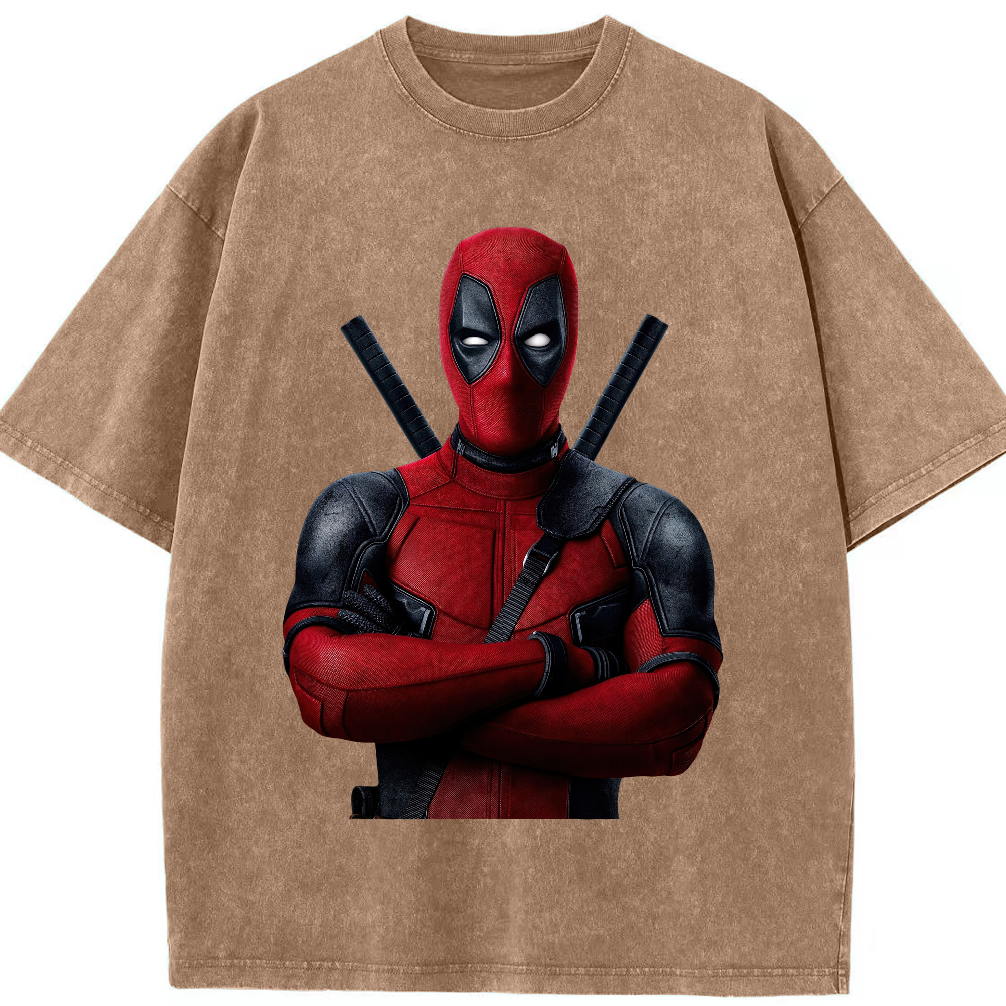 （画像用） Deadpool デッドプール 綿100% ヴィンテージ風 半袖Tシャツ（フロントプリント）