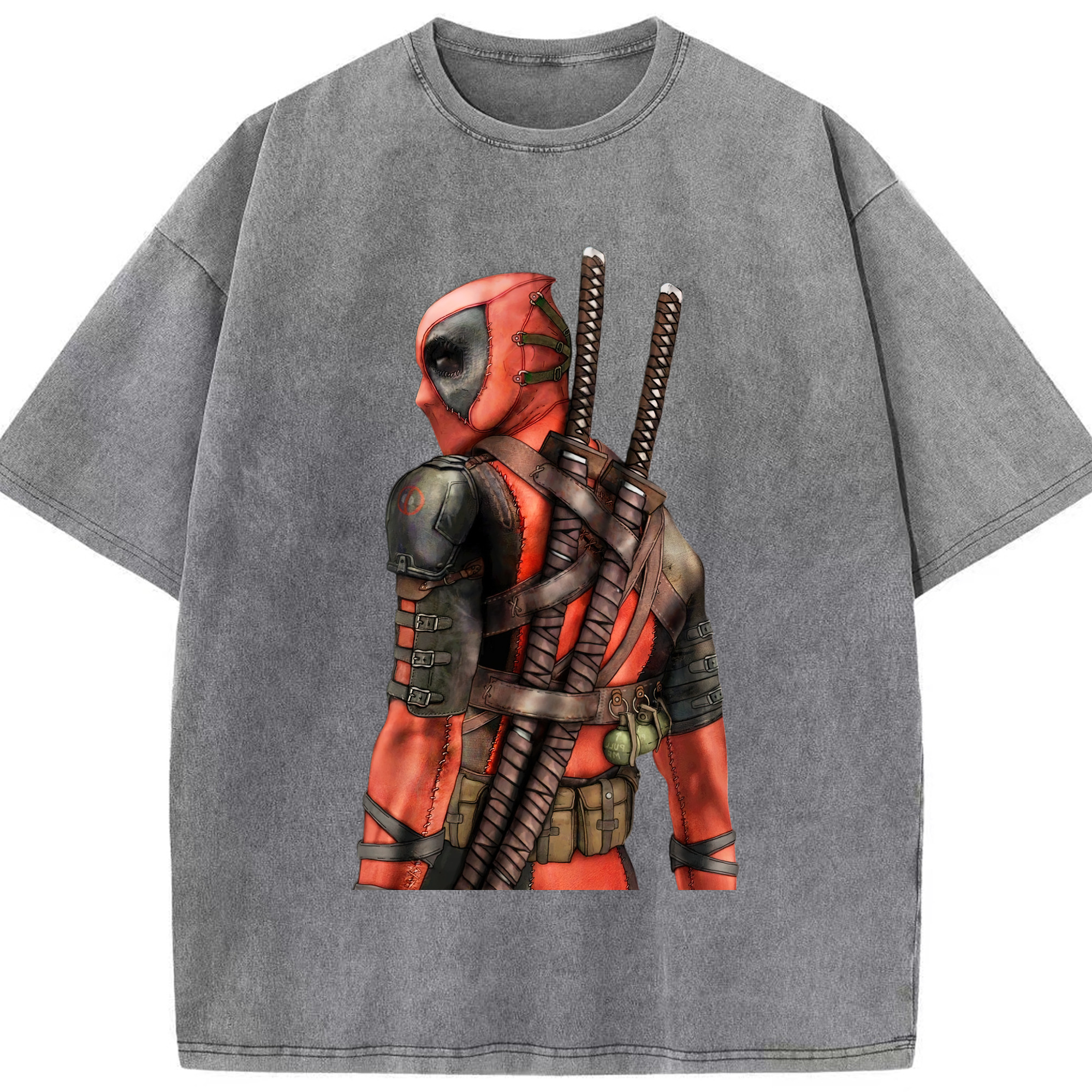 （画像用） Deadpool デッドプール 綿100% ヴィンテージ風 半袖Tシャツ（フロントプリント）
