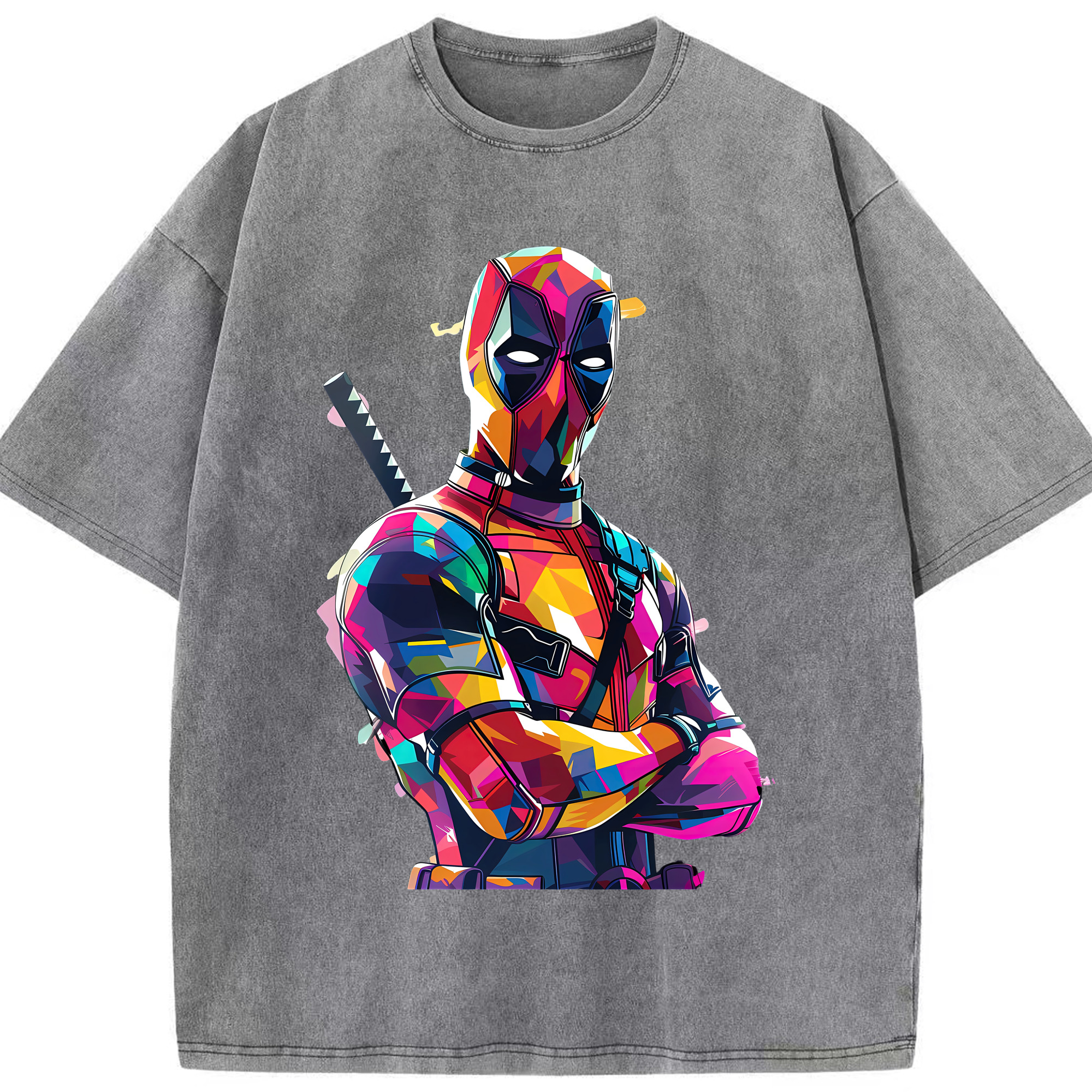 （画像用） Deadpool デッドプール 綿100% ヴィンテージ風 半袖Tシャツ（フロントプリント）