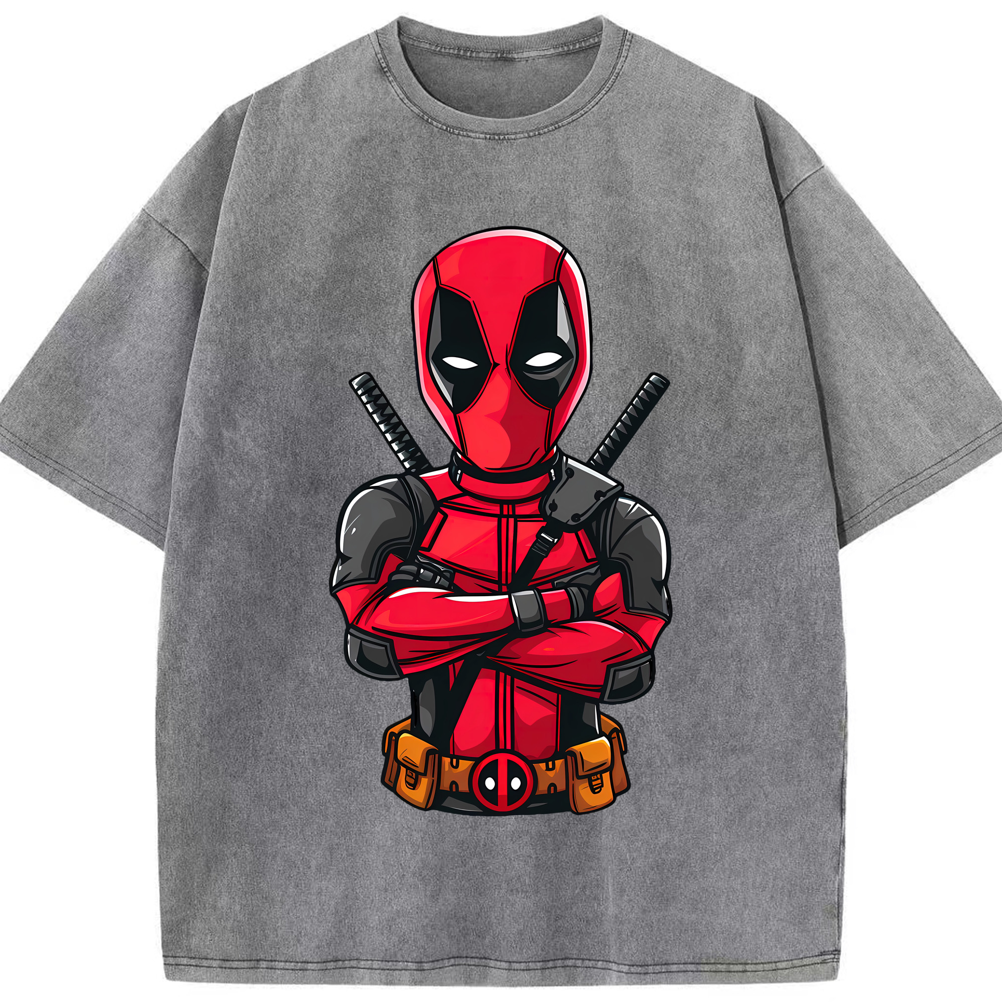 （画像用） Deadpool デッドプール 綿100% ヴィンテージ風 半袖Tシャツ（フロントプリント）