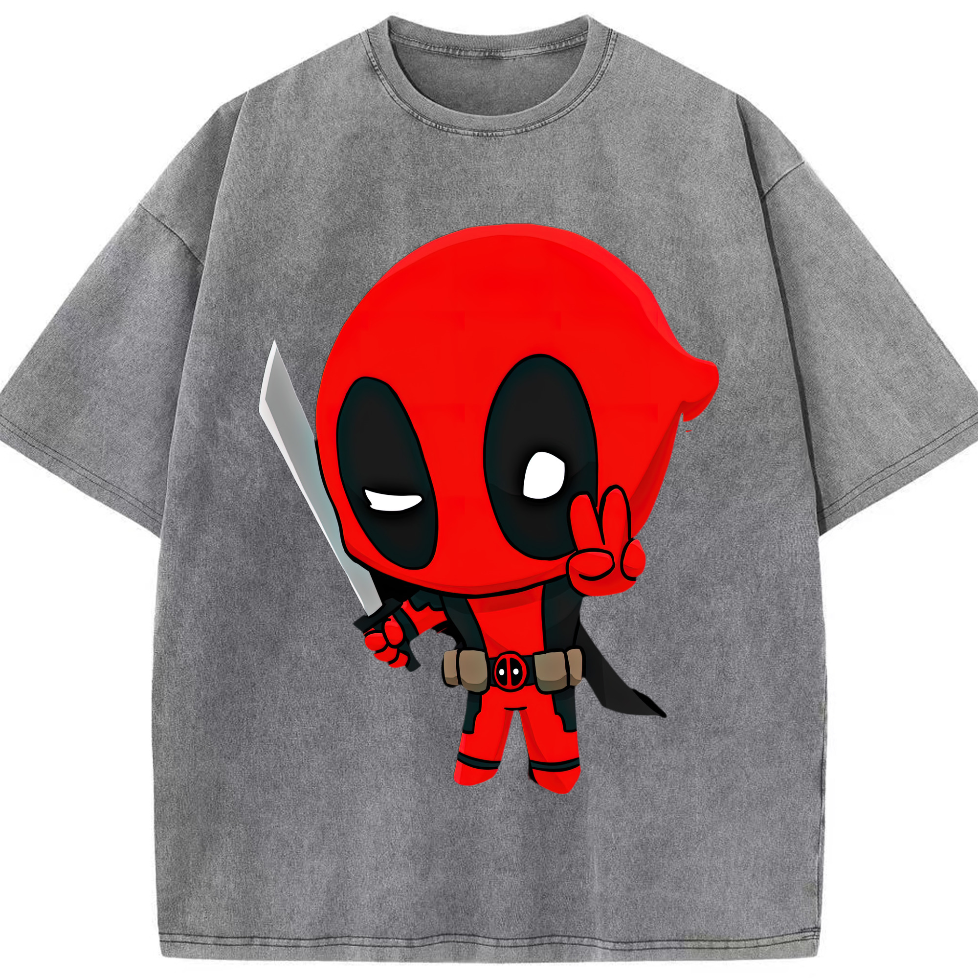 （画像用） Deadpool デッドプール 綿100% ヴィンテージ風 半袖Tシャツ（フロントプリント）