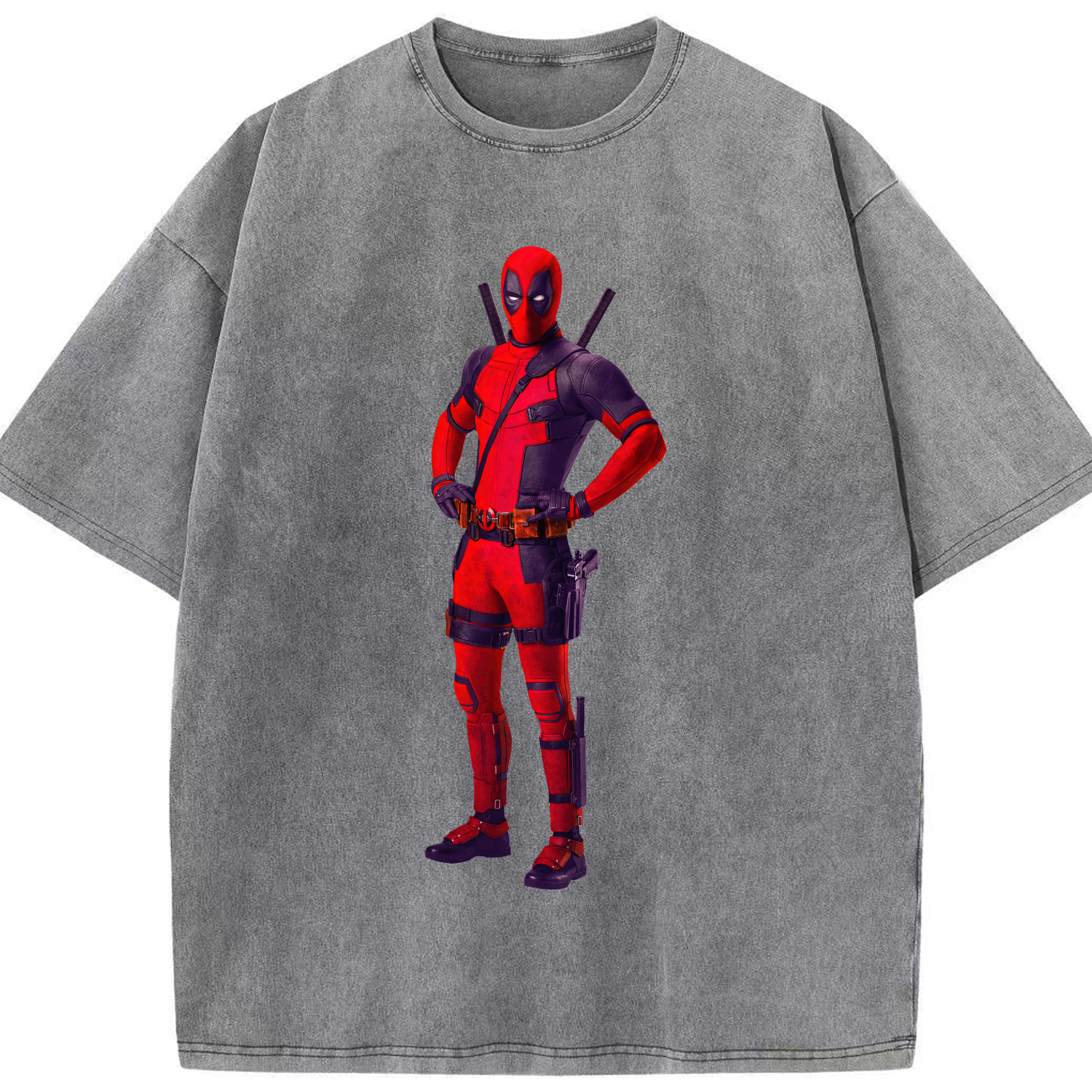 （画像用） Deadpool デッドプール 綿100% ヴィンテージ風 半袖Tシャツ（フロントプリント）
