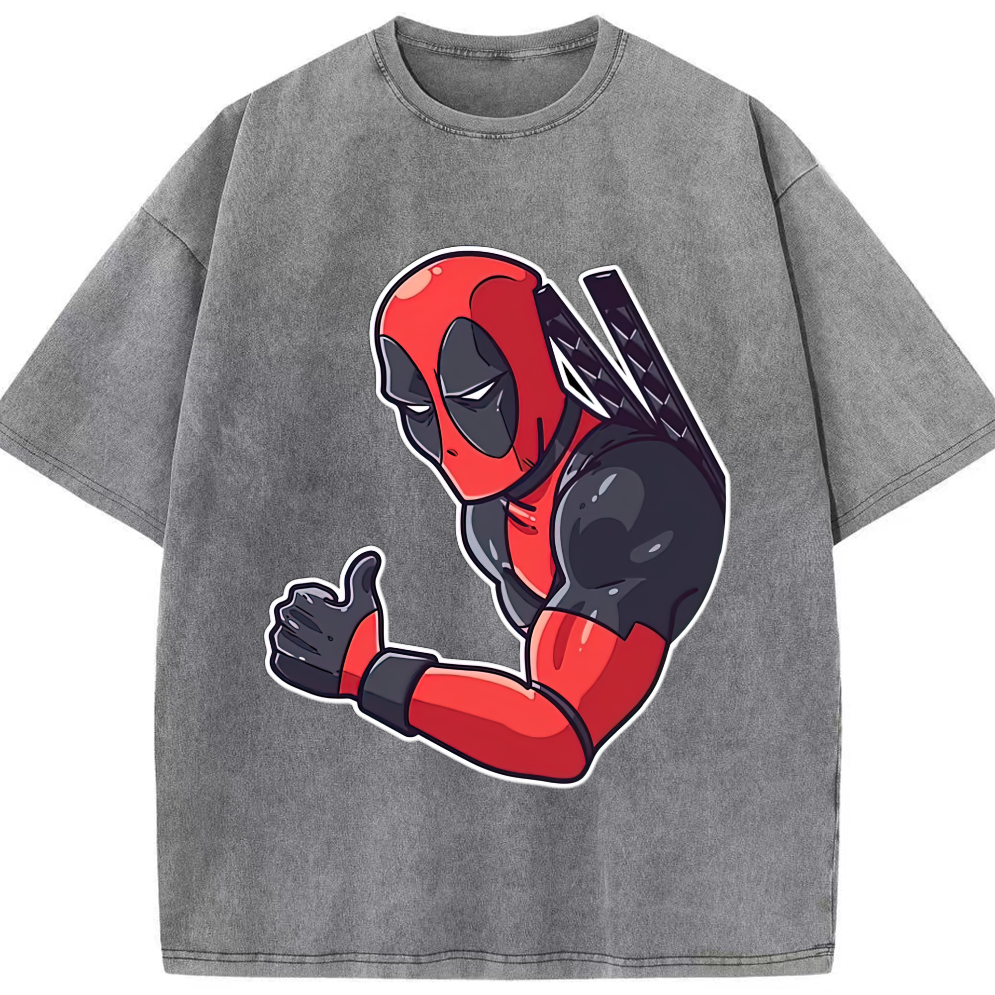 （画像用） Deadpool デッドプール 綿100% ヴィンテージ風 半袖Tシャツ（フロントプリント）