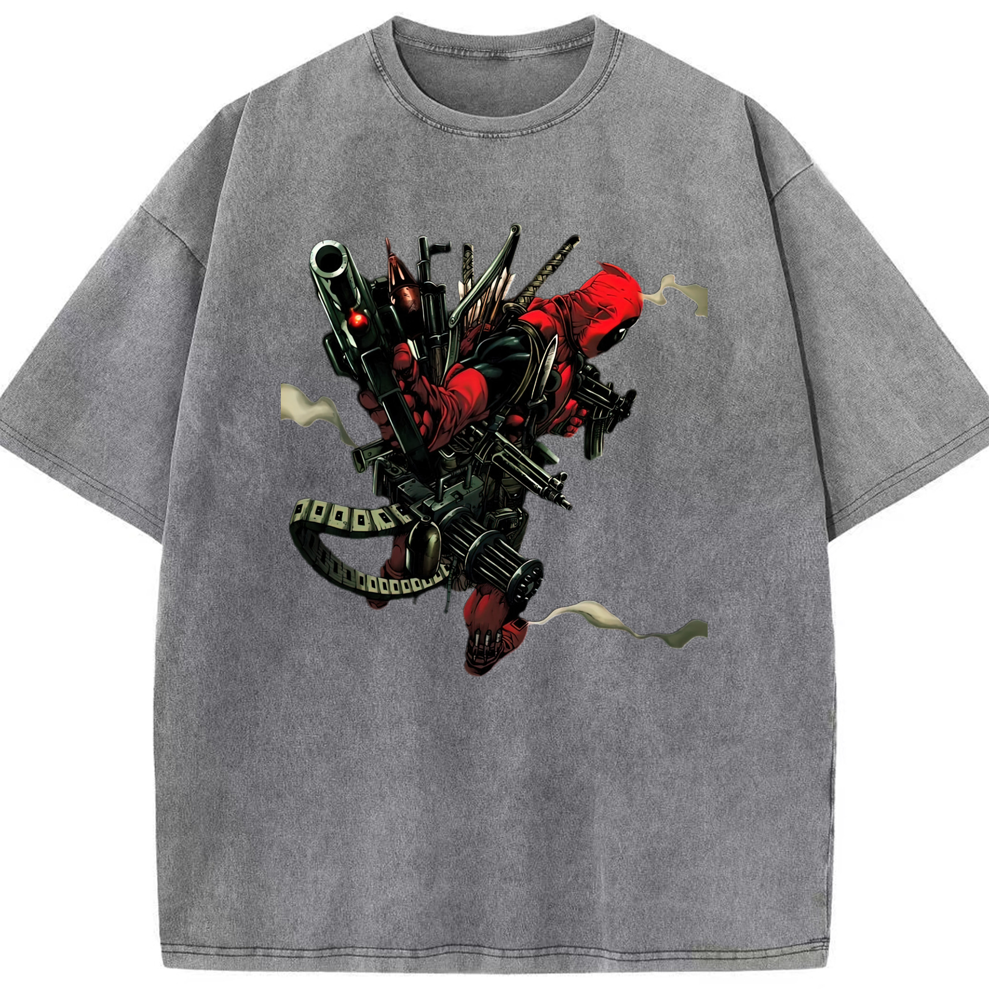 （画像用） Deadpool デッドプール 綿100% ヴィンテージ風 半袖Tシャツ（フロントプリント）