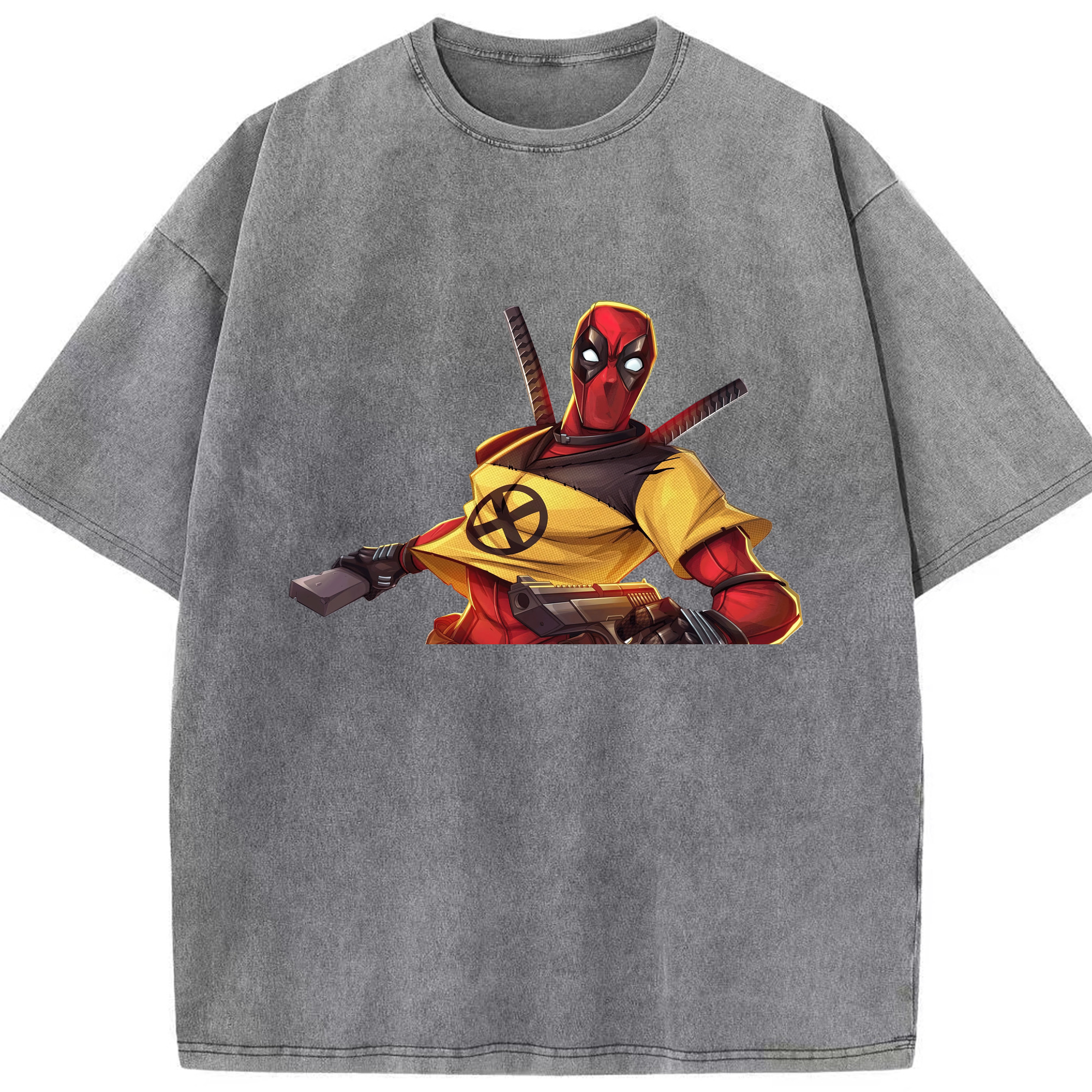（画像用） Deadpool デッドプール 綿100% ヴィンテージ風 半袖Tシャツ（フロントプリント）