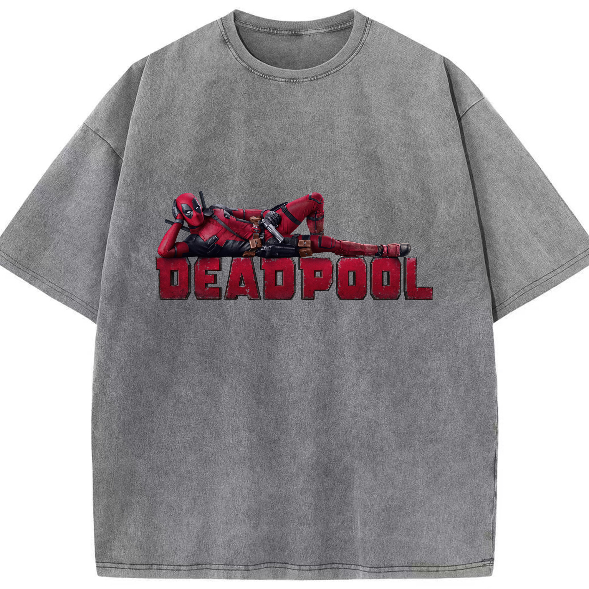 （画像用） Deadpool デッドプール 綿100% ヴィンテージ風 半袖Tシャツ（フロントプリント）