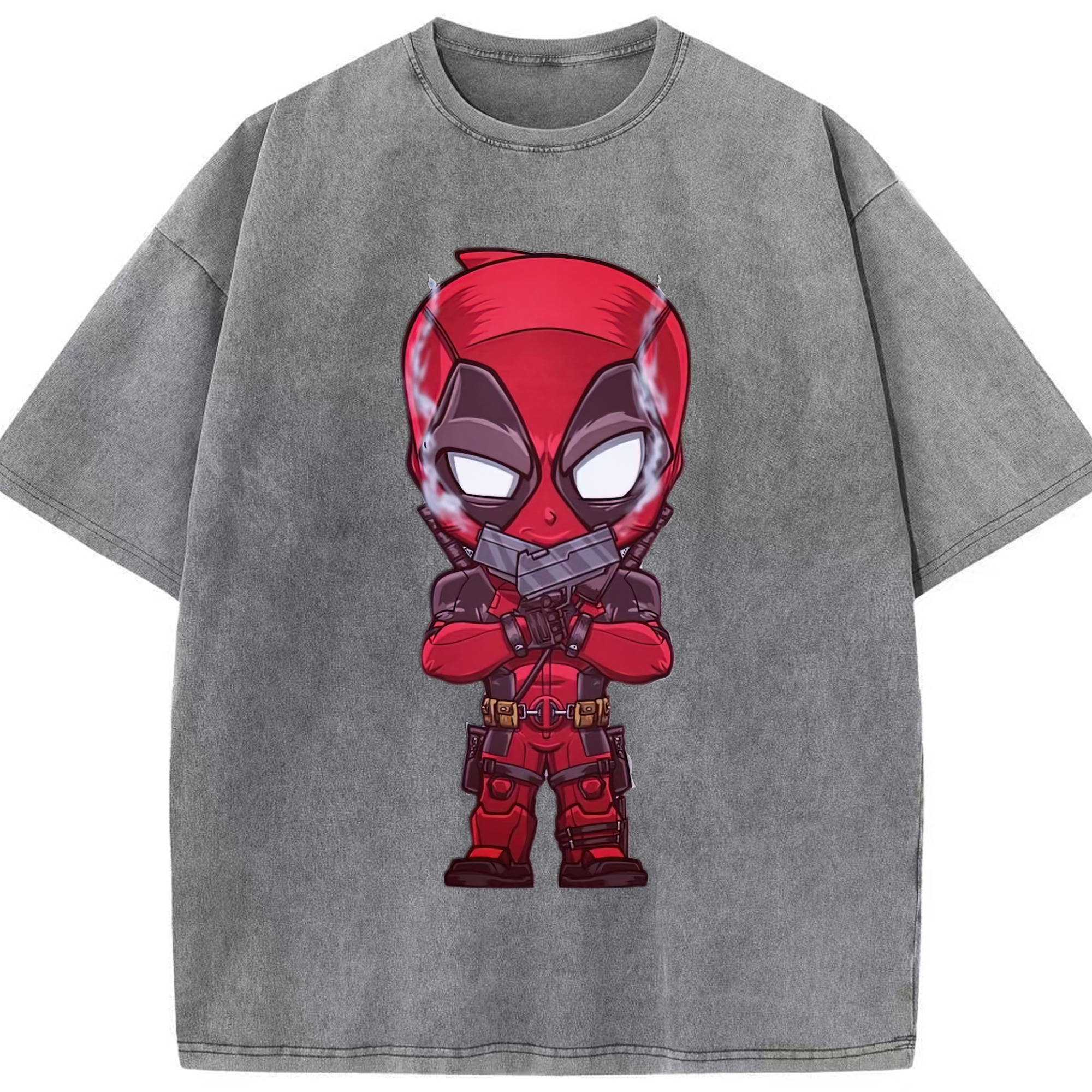 （画像用） Deadpool デッドプール 綿100% ヴィンテージ風 半袖Tシャツ（フロントプリント）