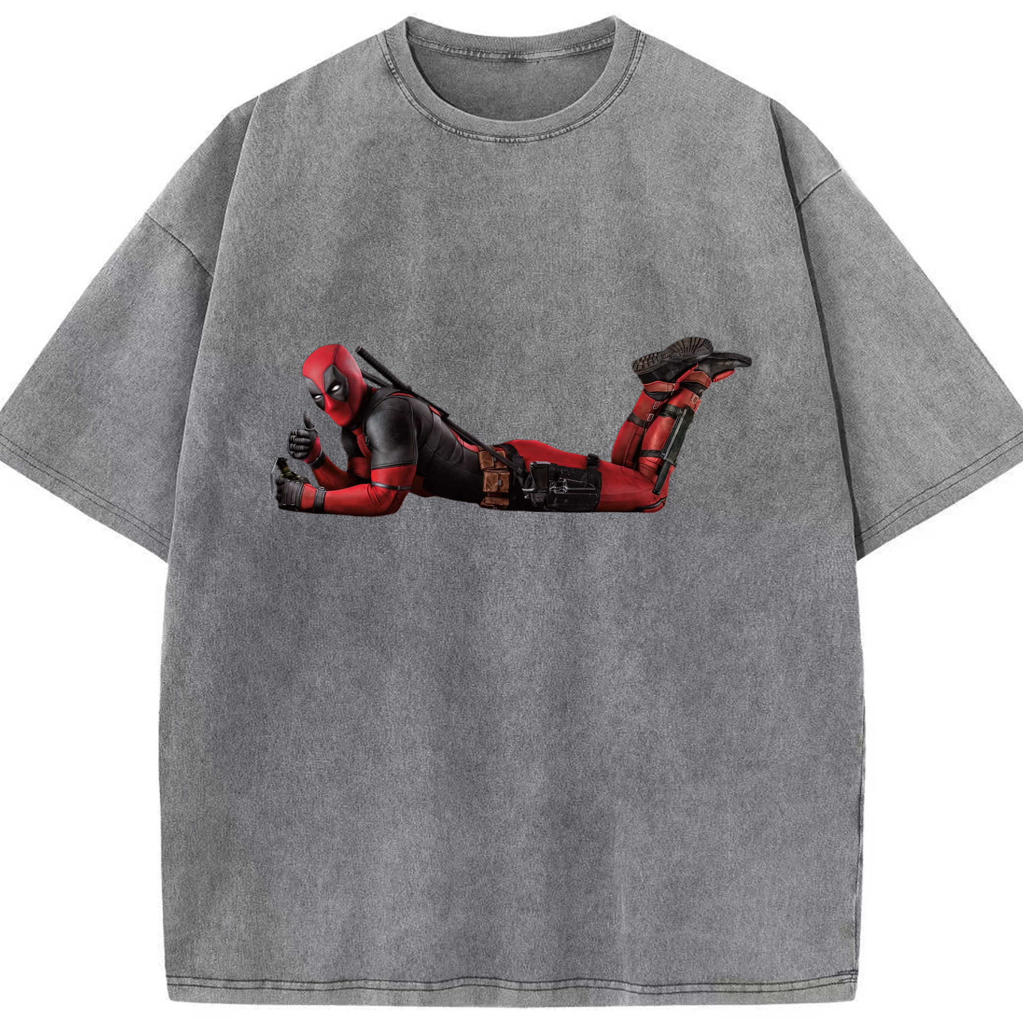 （画像用） Deadpool デッドプール 綿100% ヴィンテージ風 半袖Tシャツ（フロントプリント）