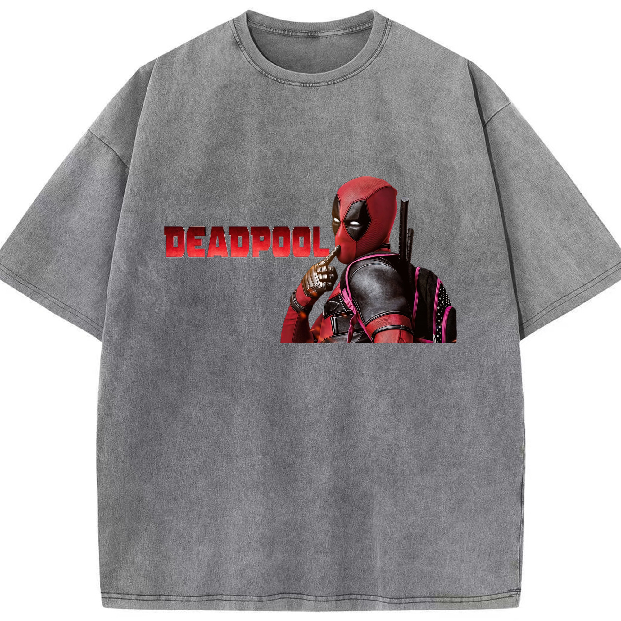 （画像用） Deadpool デッドプール 綿100% ヴィンテージ風 半袖Tシャツ（フロントプリント）