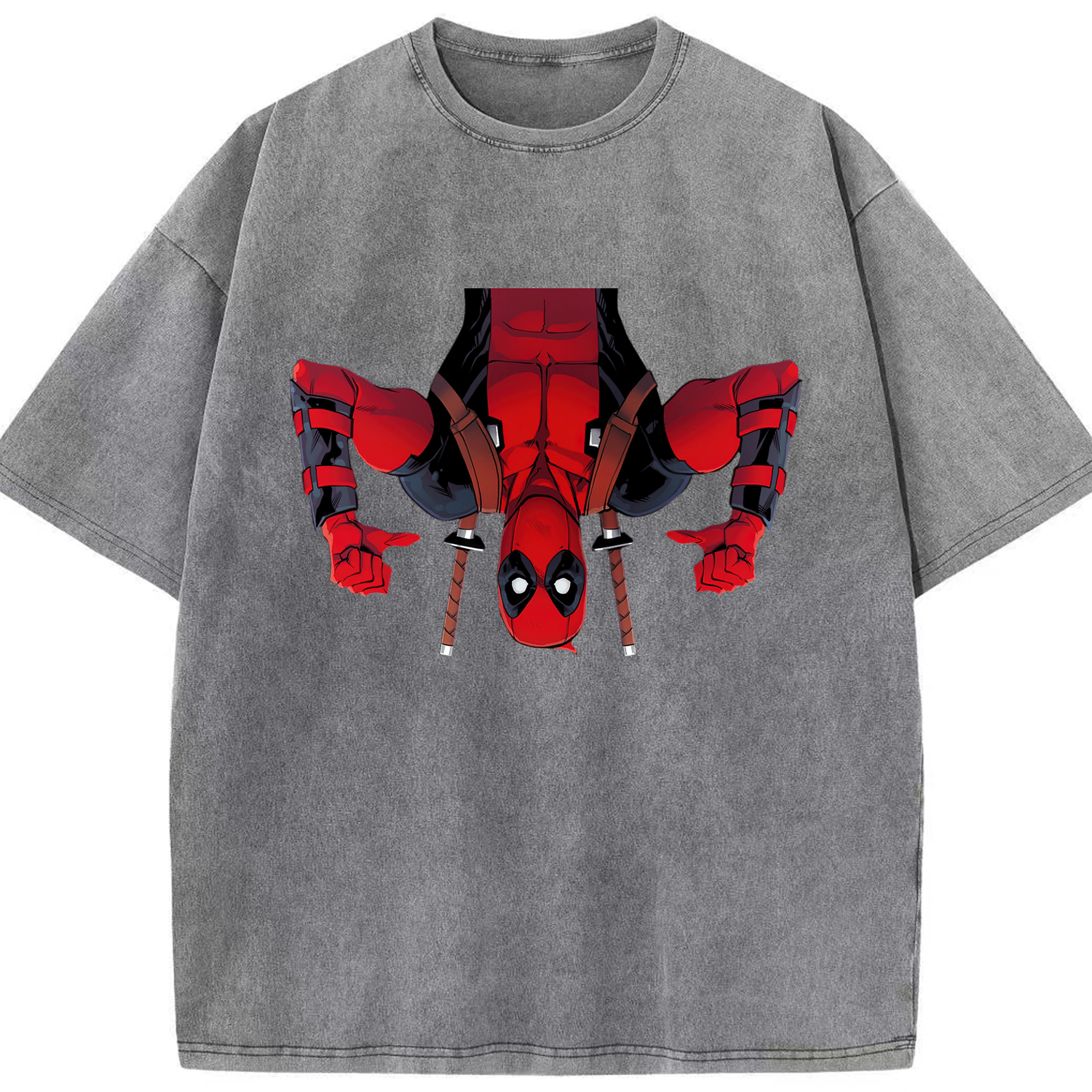 （画像用） Deadpool デッドプール 綿100% ヴィンテージ風 半袖Tシャツ（フロントプリント）