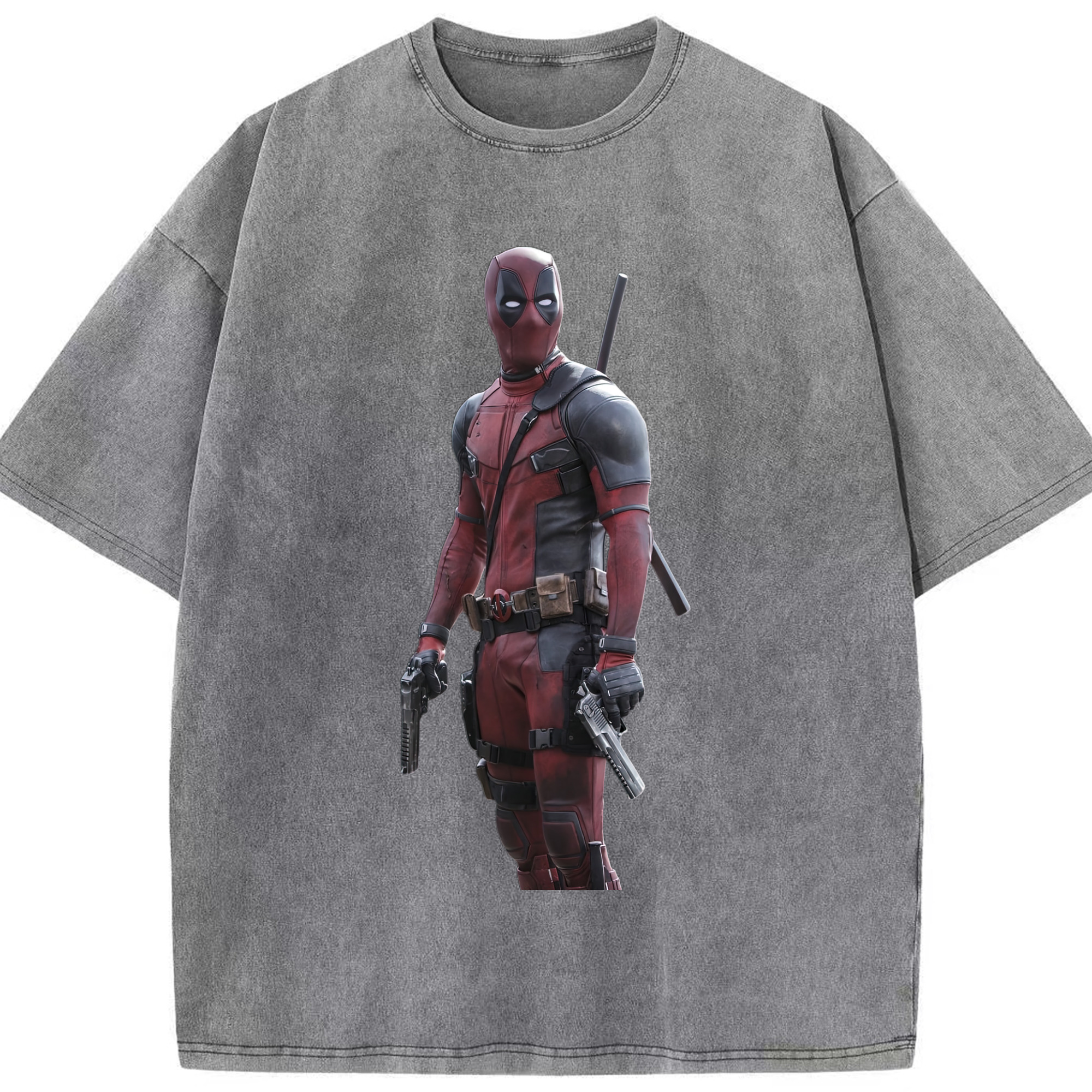 （画像用） Deadpool デッドプール 綿100% ヴィンテージ風 半袖Tシャツ（フロントプリント）