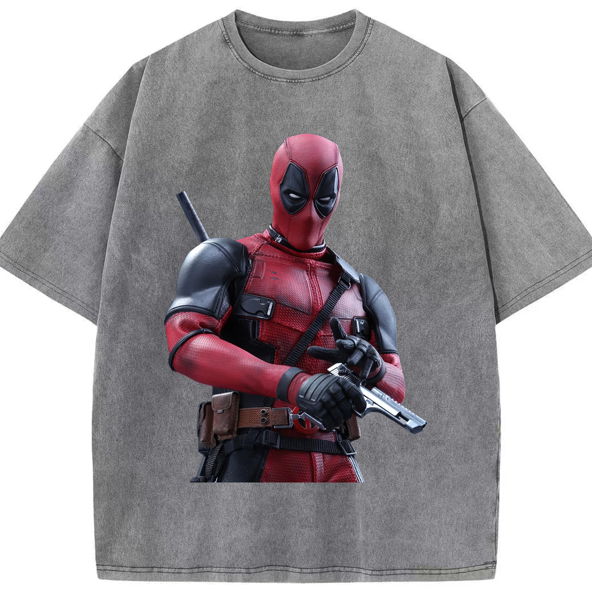（画像用） Deadpool デッドプール 綿100% ヴィンテージ風 半袖Tシャツ（フロントプリント）