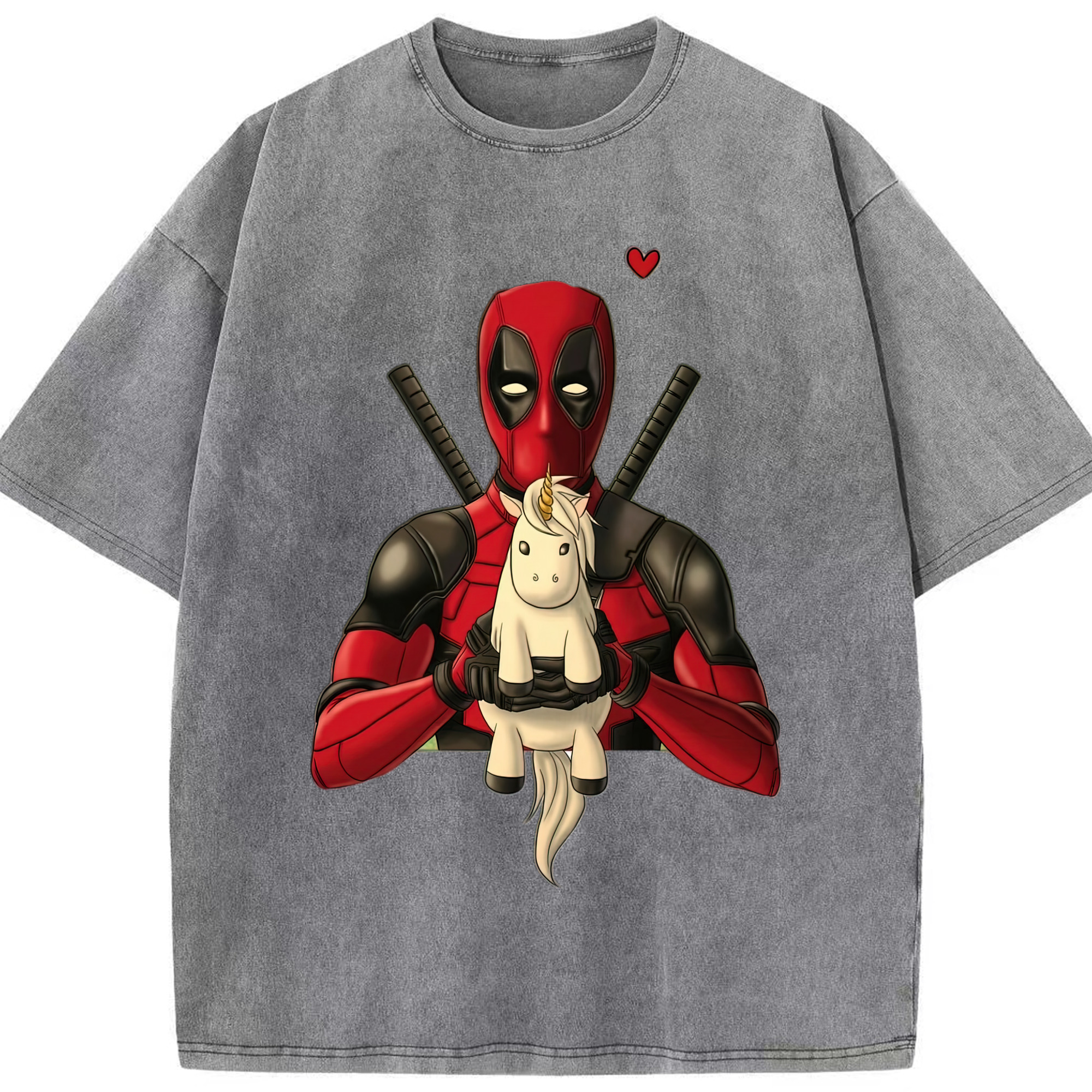 （画像用） Deadpool デッドプール 綿100% ヴィンテージ風 半袖Tシャツ（フロントプリント）