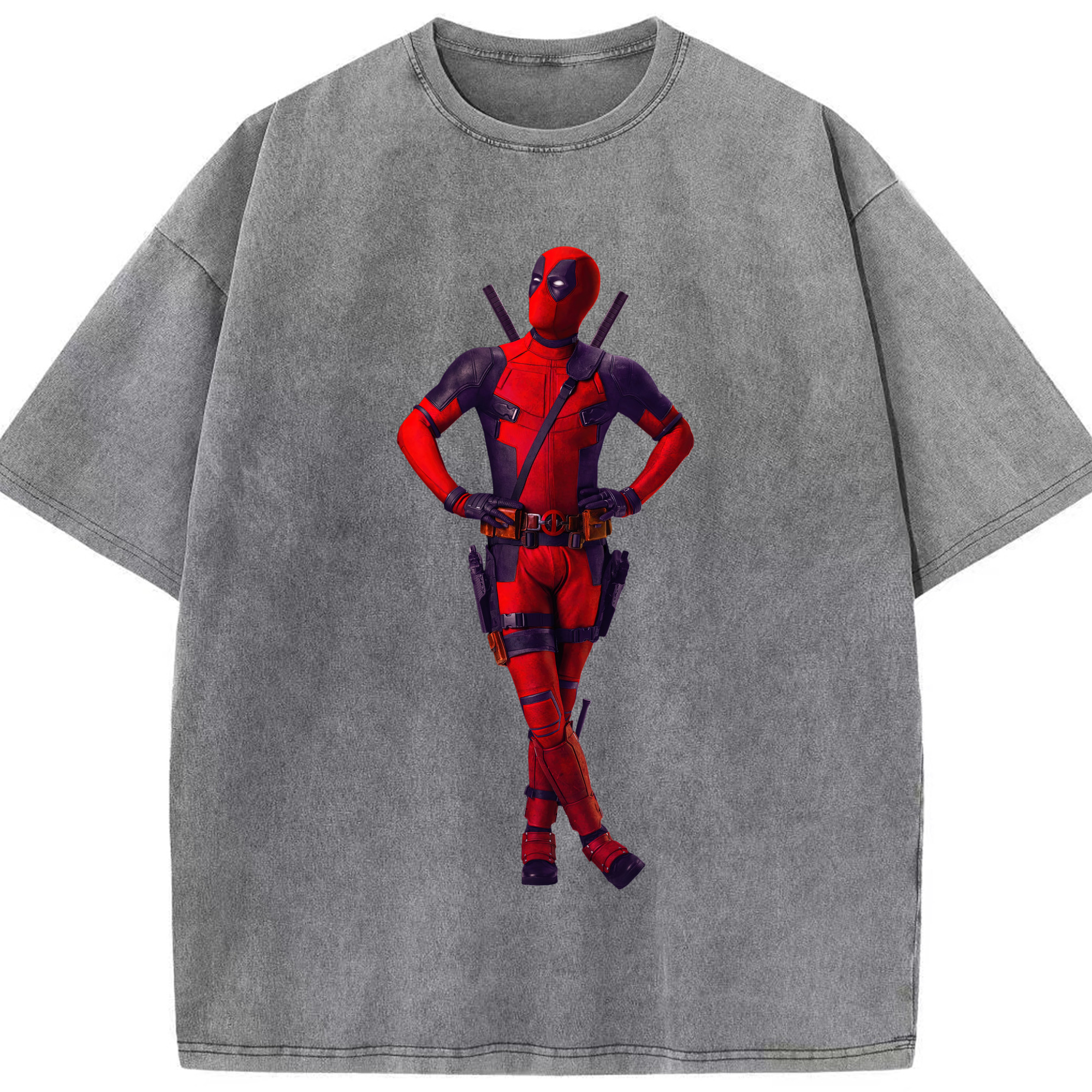 （画像用） Deadpool デッドプール 綿100% ヴィンテージ風 半袖Tシャツ（フロントプリント）