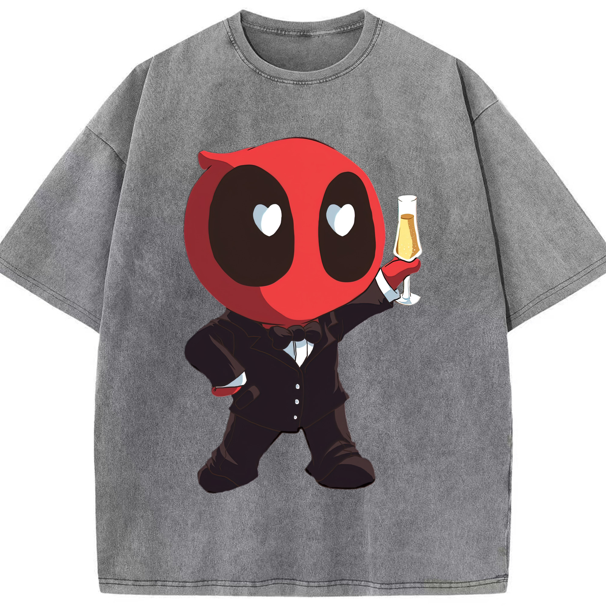 （画像用） Deadpool デッドプール 綿100% ヴィンテージ風 半袖Tシャツ（フロントプリント）
