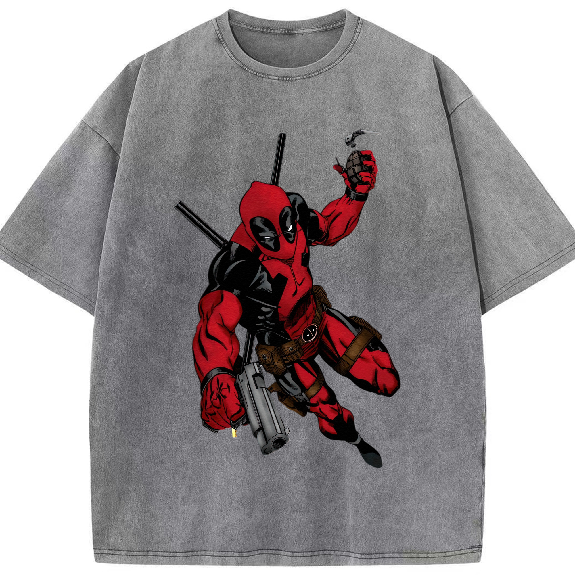 （画像用） Deadpool デッドプール 綿100% ヴィンテージ風 半袖Tシャツ（フロントプリント）