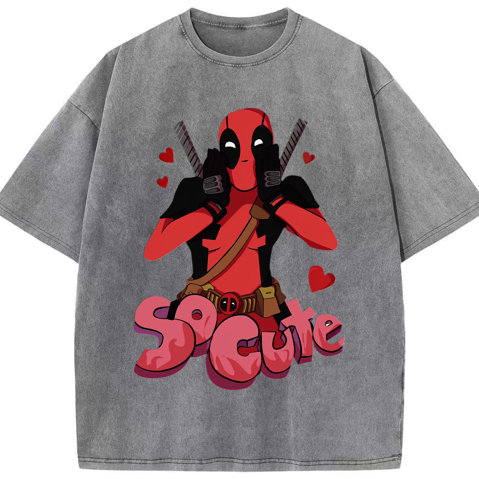 （画像用） Deadpool デッドプール 綿100% ヴィンテージ風 半袖Tシャツ（フロントプリント）
