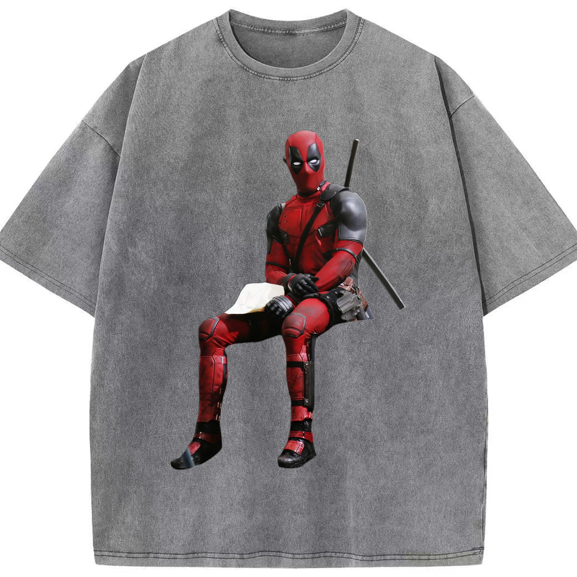 （画像用） Deadpool デッドプール 綿100% ヴィンテージ風 半袖Tシャツ（フロントプリント）