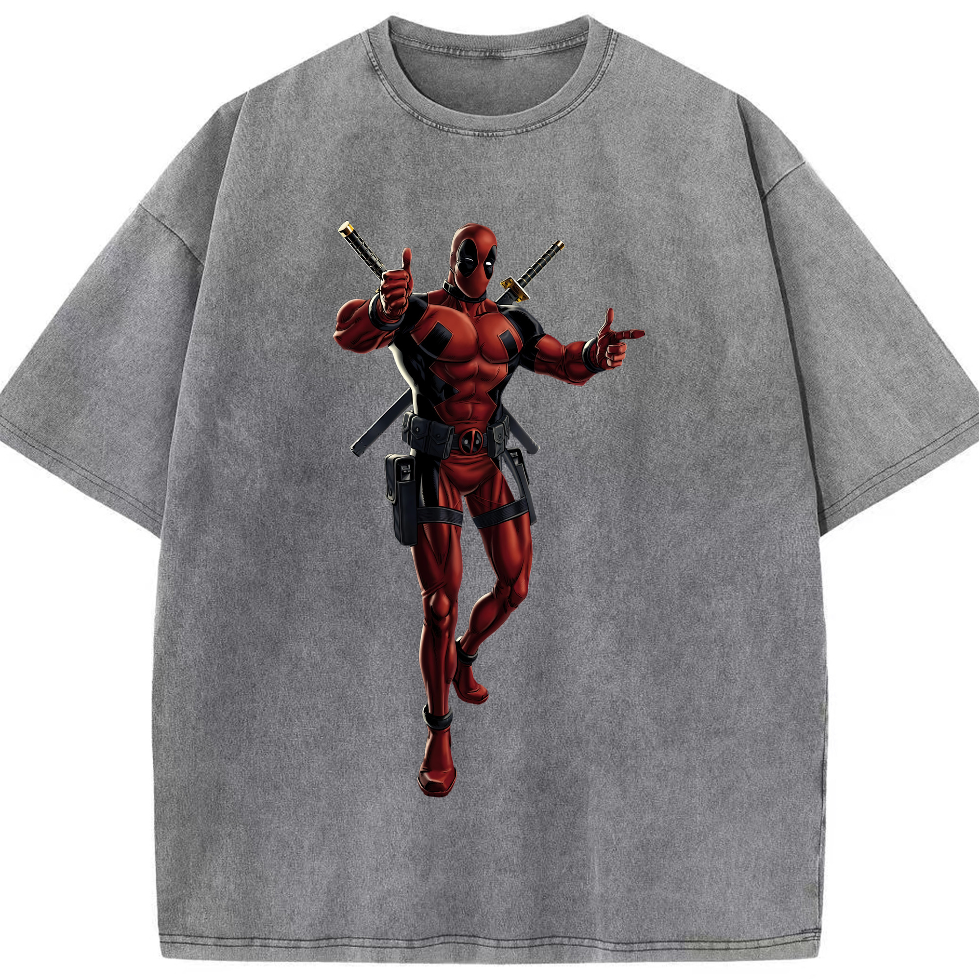 （画像用） Deadpool デッドプール 綿100% ヴィンテージ風 半袖Tシャツ（フロントプリント）