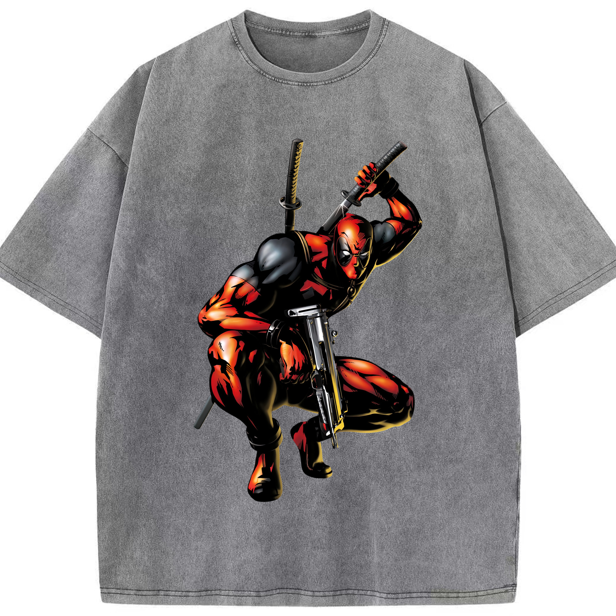（画像用） Deadpool デッドプール 綿100% ヴィンテージ風 半袖Tシャツ（フロントプリント）