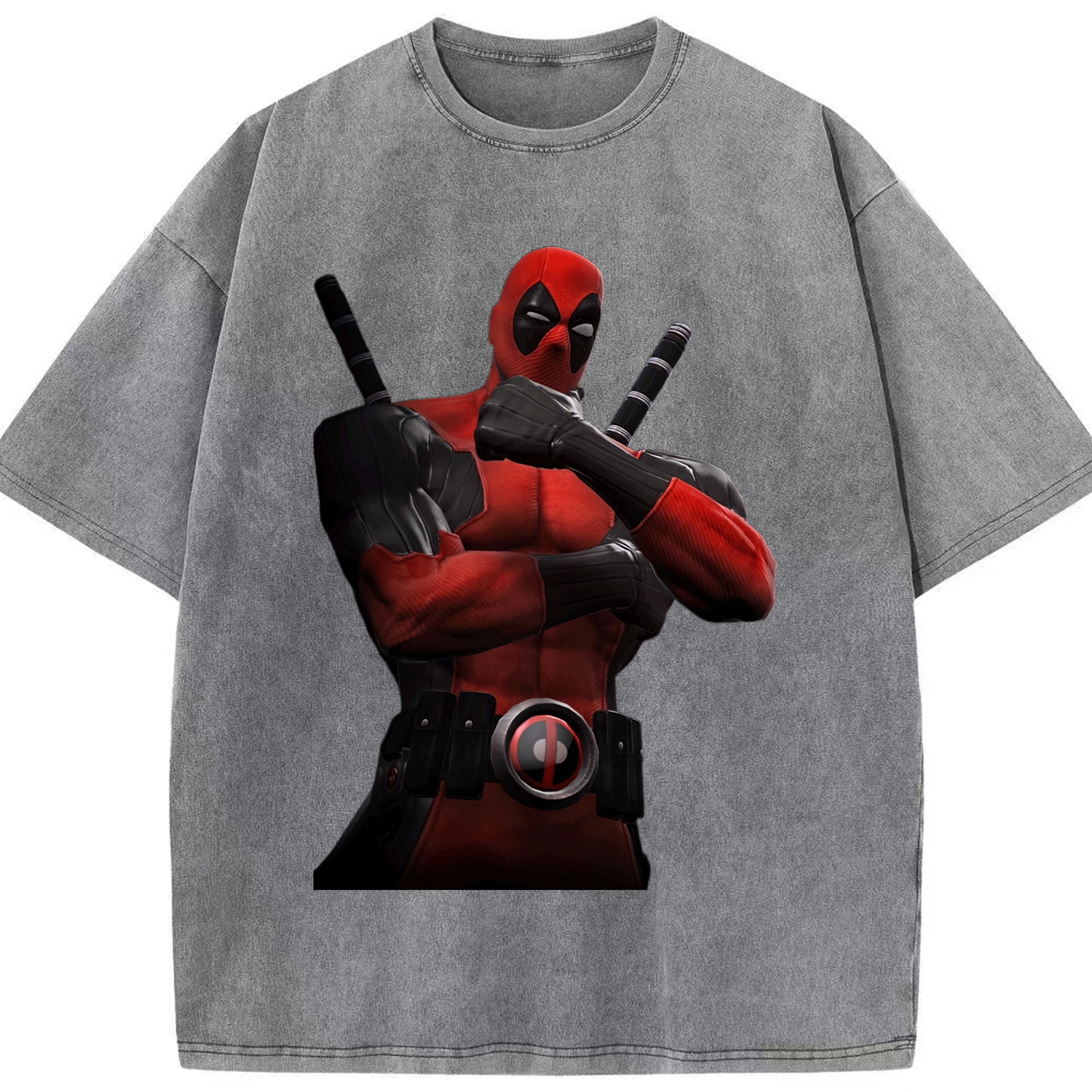 （画像用） Deadpool デッドプール 綿100% ヴィンテージ風 半袖Tシャツ（フロントプリント）