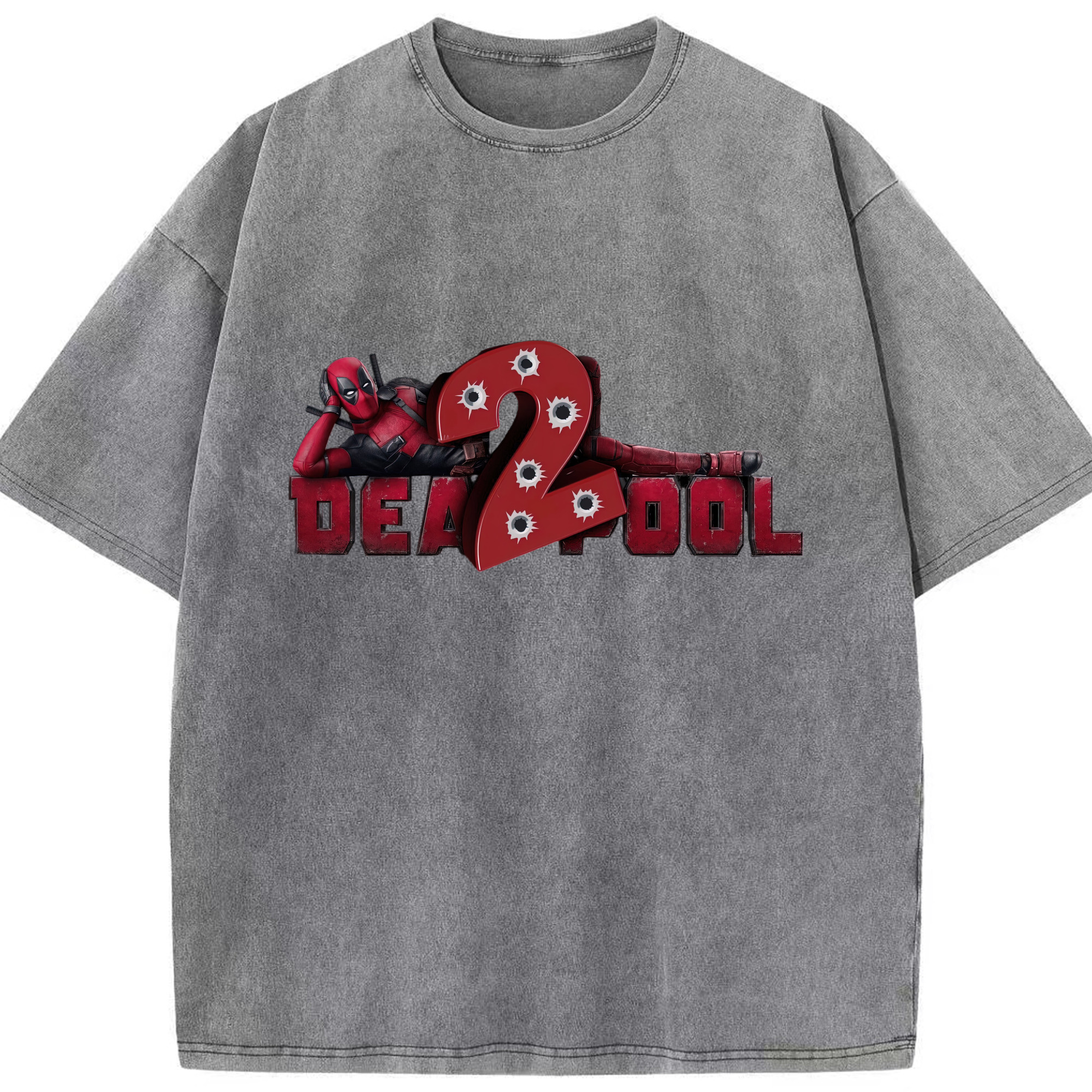 （画像用） Deadpool デッドプール 綿100% ヴィンテージ風 半袖Tシャツ（フロントプリント）