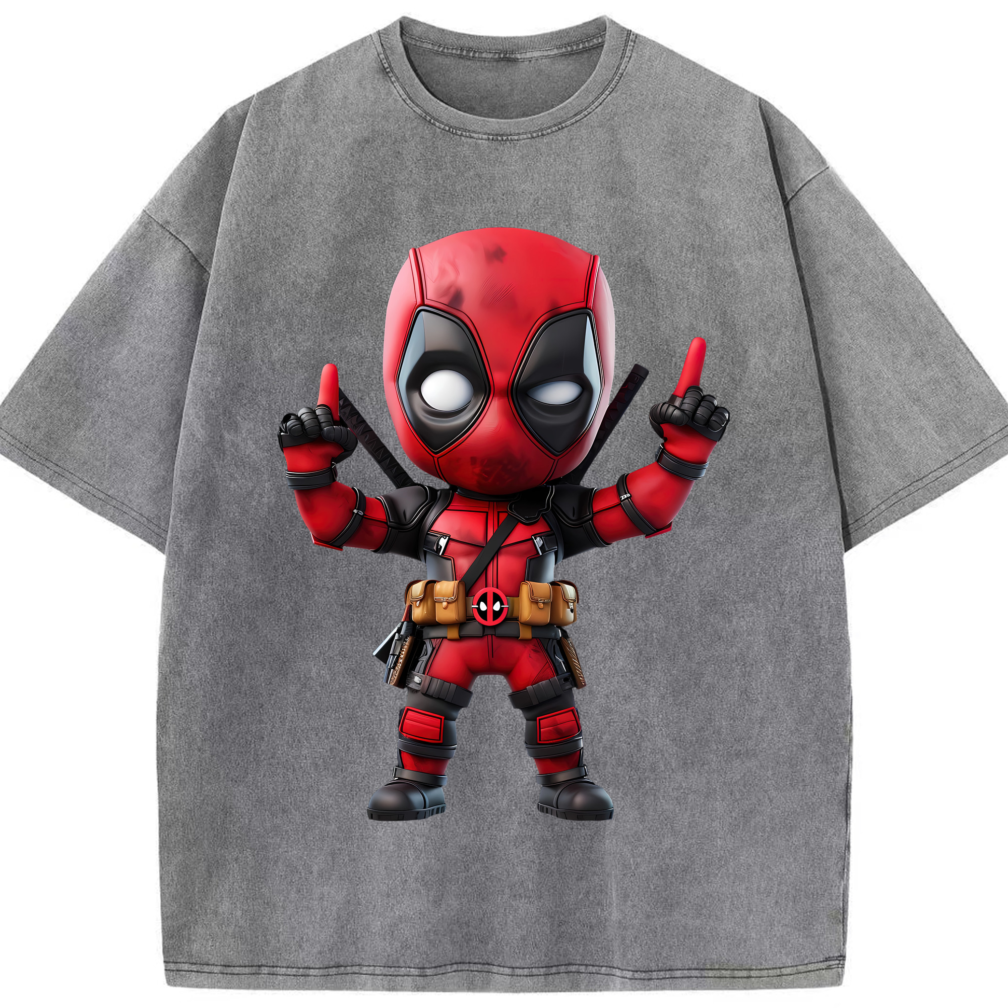 （画像用） Deadpool デッドプール 綿100% ヴィンテージ風 半袖Tシャツ（フロントプリント）