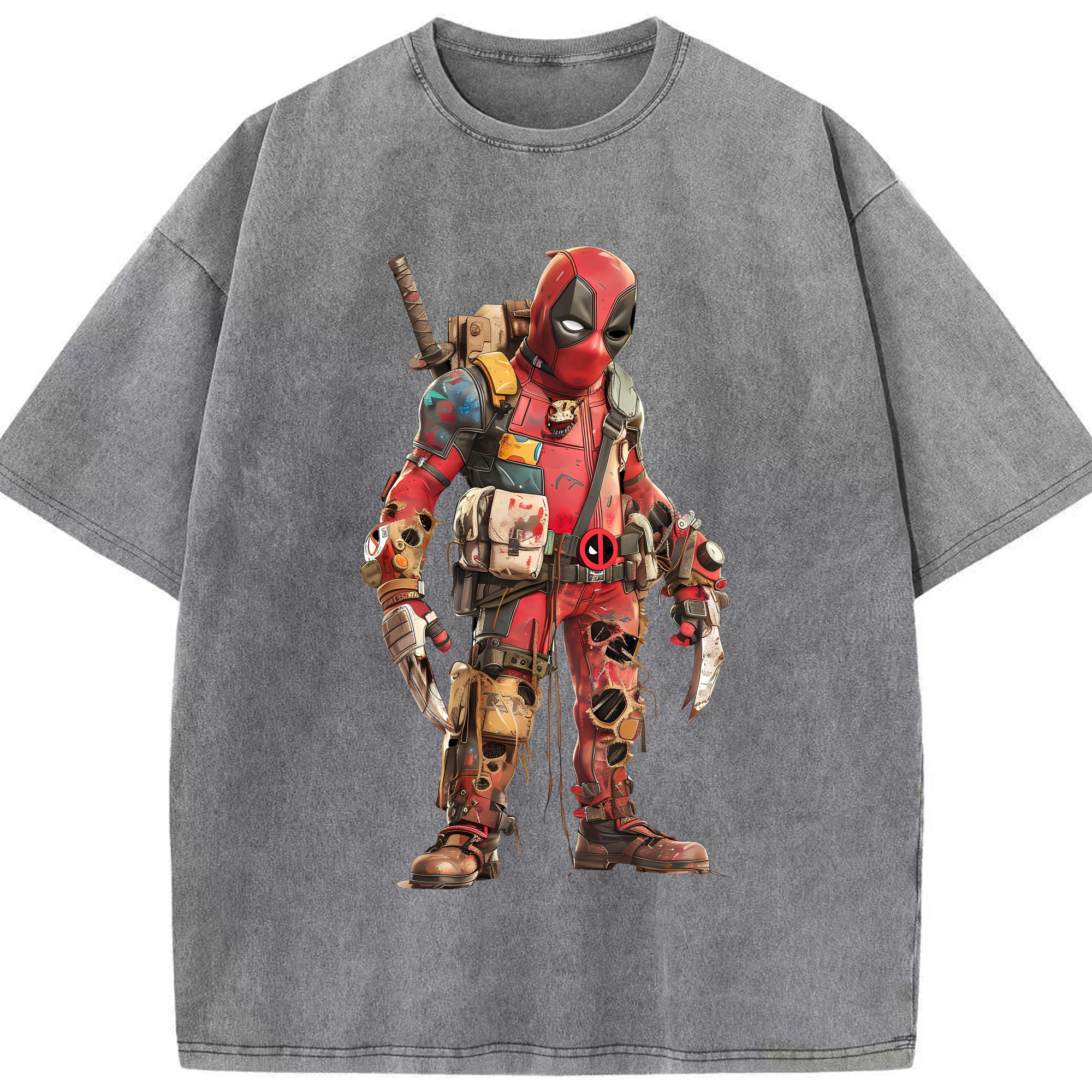 （画像用） Deadpool デッドプール 綿100% ヴィンテージ風 半袖Tシャツ（フロントプリント）