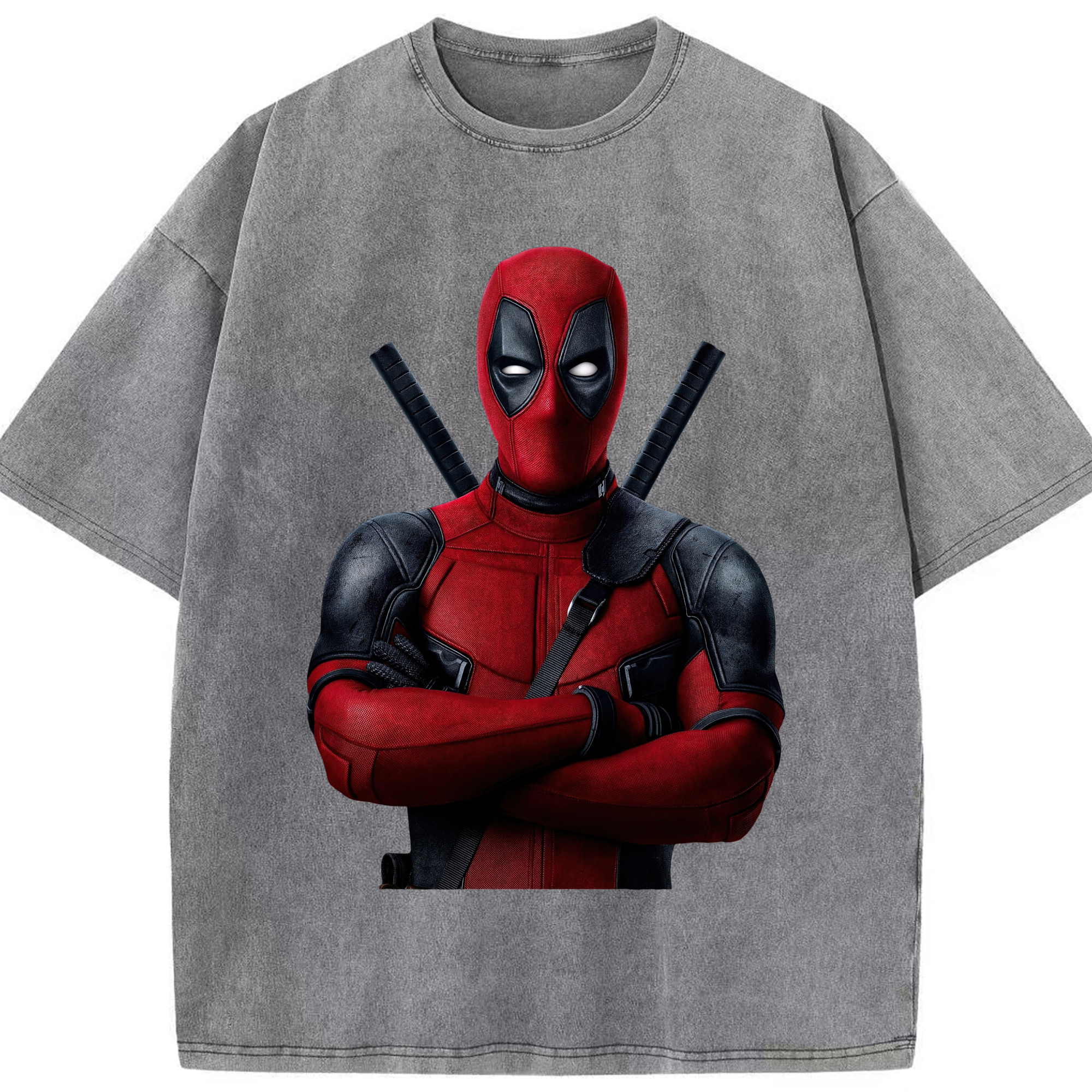 （画像用） Deadpool デッドプール 綿100% ヴィンテージ風 半袖Tシャツ（フロントプリント）