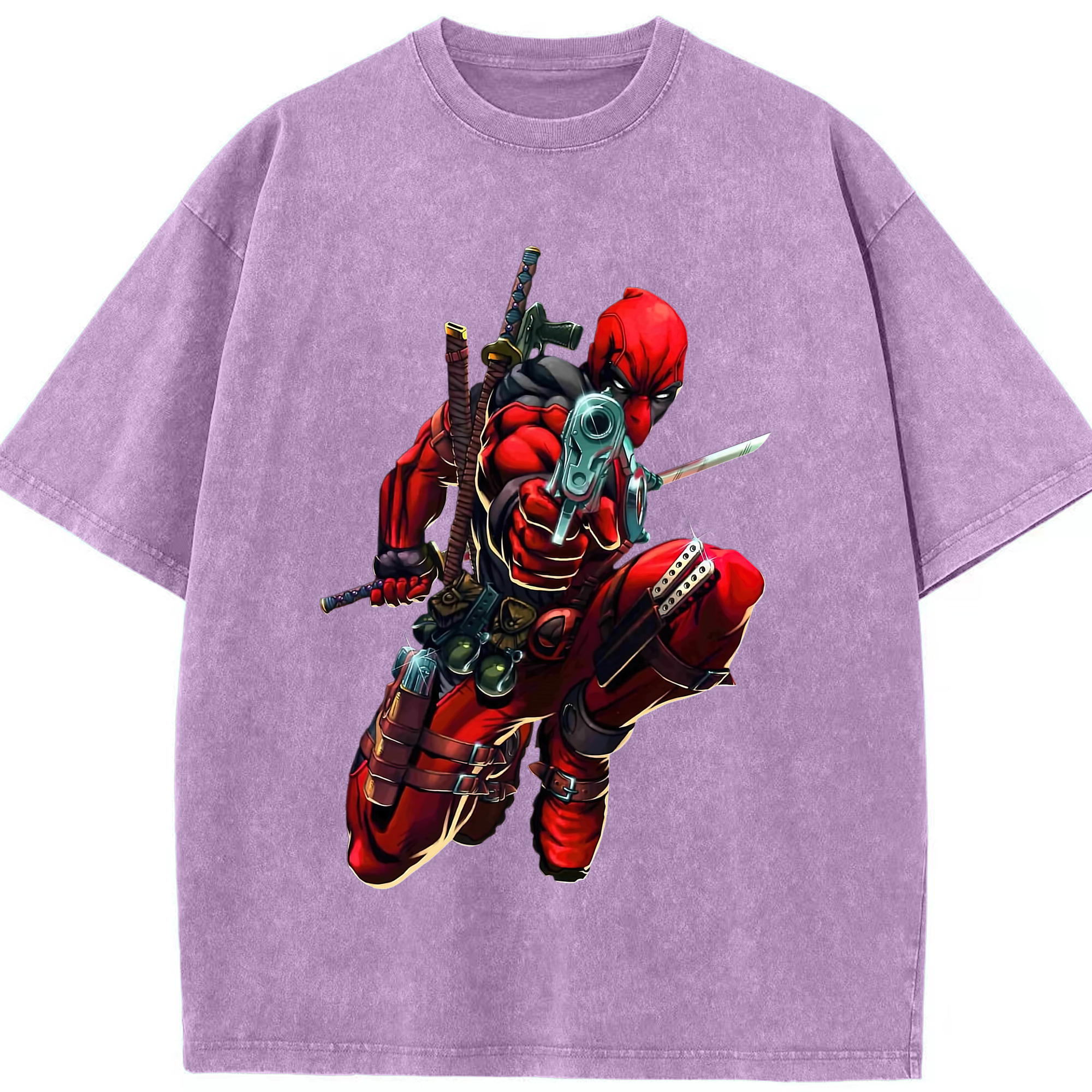 （画像用） Deadpool デッドプール 綿100% ヴィンテージ風 半袖Tシャツ（フロントプリント）