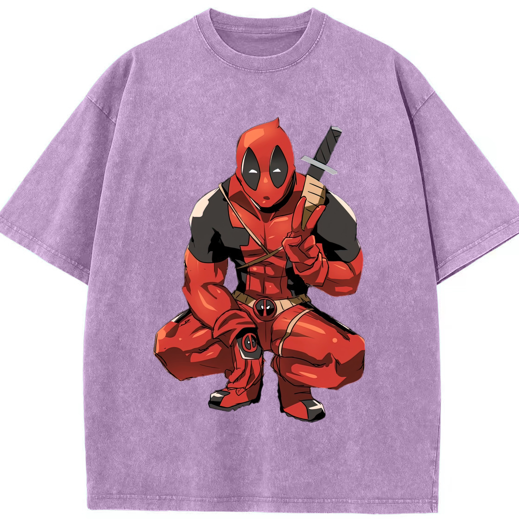 （画像用） Deadpool デッドプール 綿100% ヴィンテージ風 半袖Tシャツ（フロントプリント）