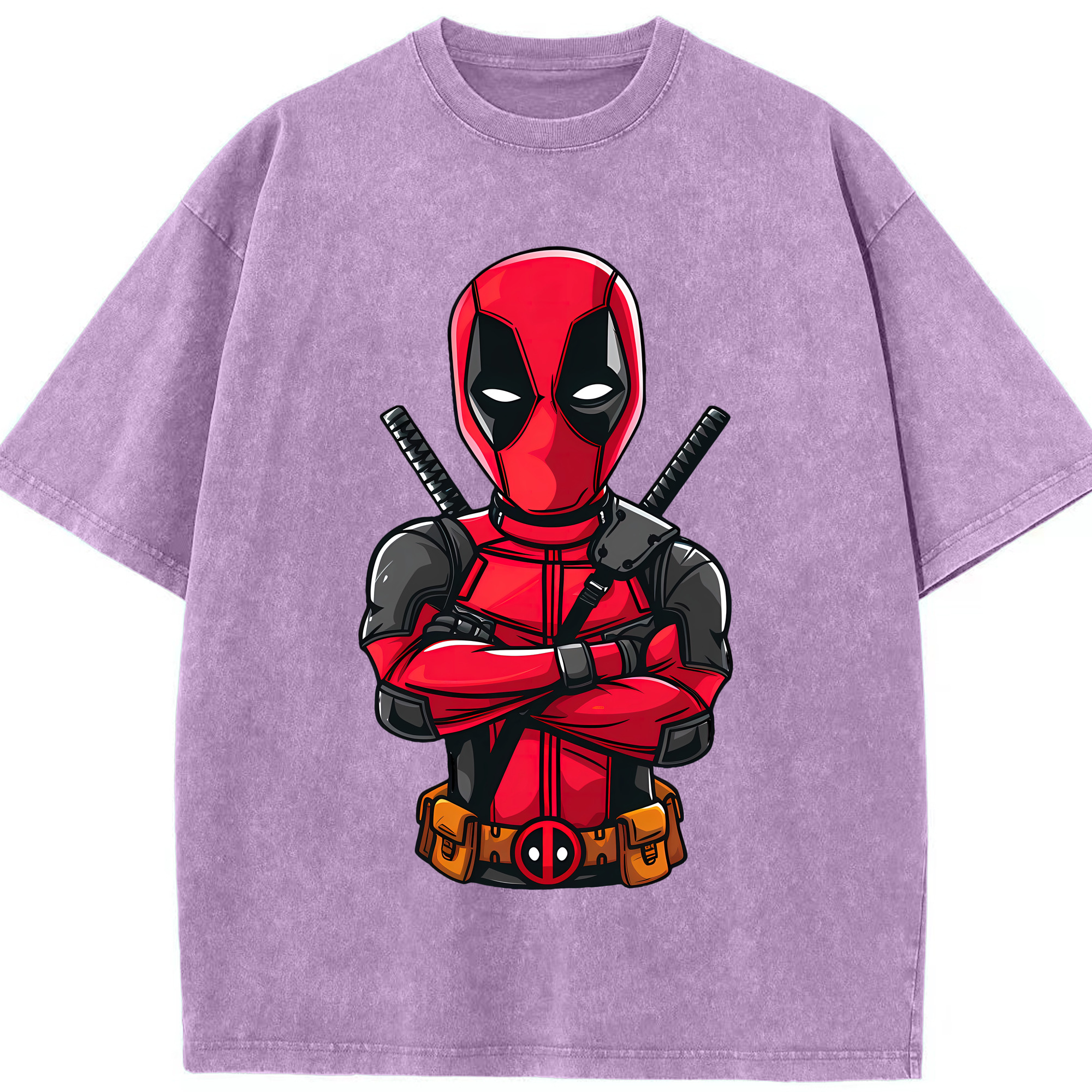（画像用） Deadpool デッドプール 綿100% ヴィンテージ風 半袖Tシャツ（フロントプリント）