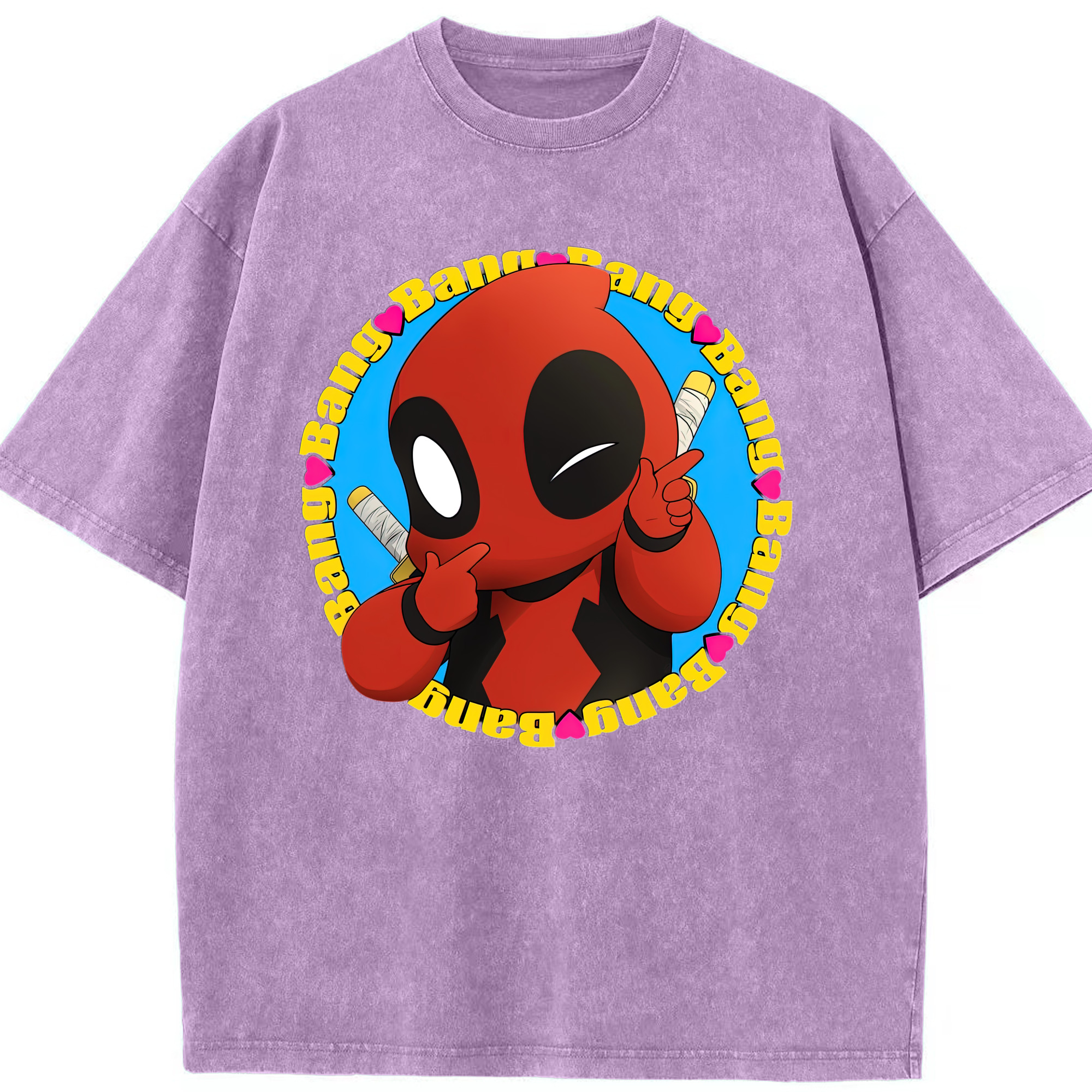 （画像用） Deadpool デッドプール 綿100% ヴィンテージ風 半袖Tシャツ（フロントプリント）
