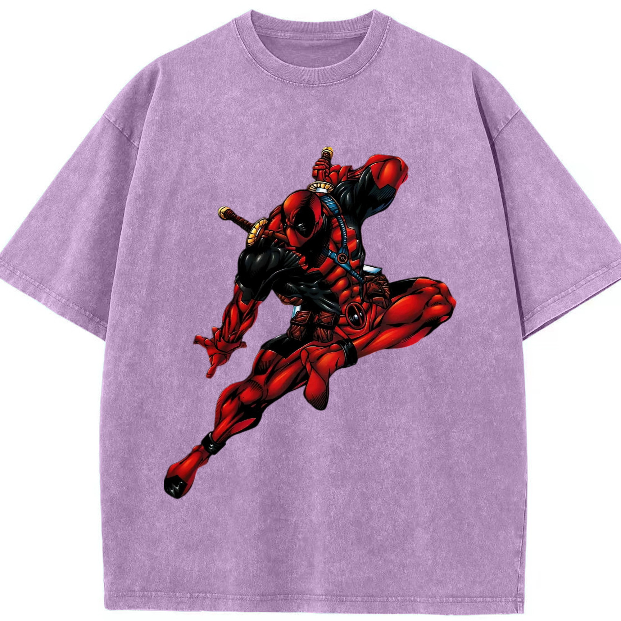 （画像用） Deadpool デッドプール 綿100% ヴィンテージ風 半袖Tシャツ（フロントプリント）