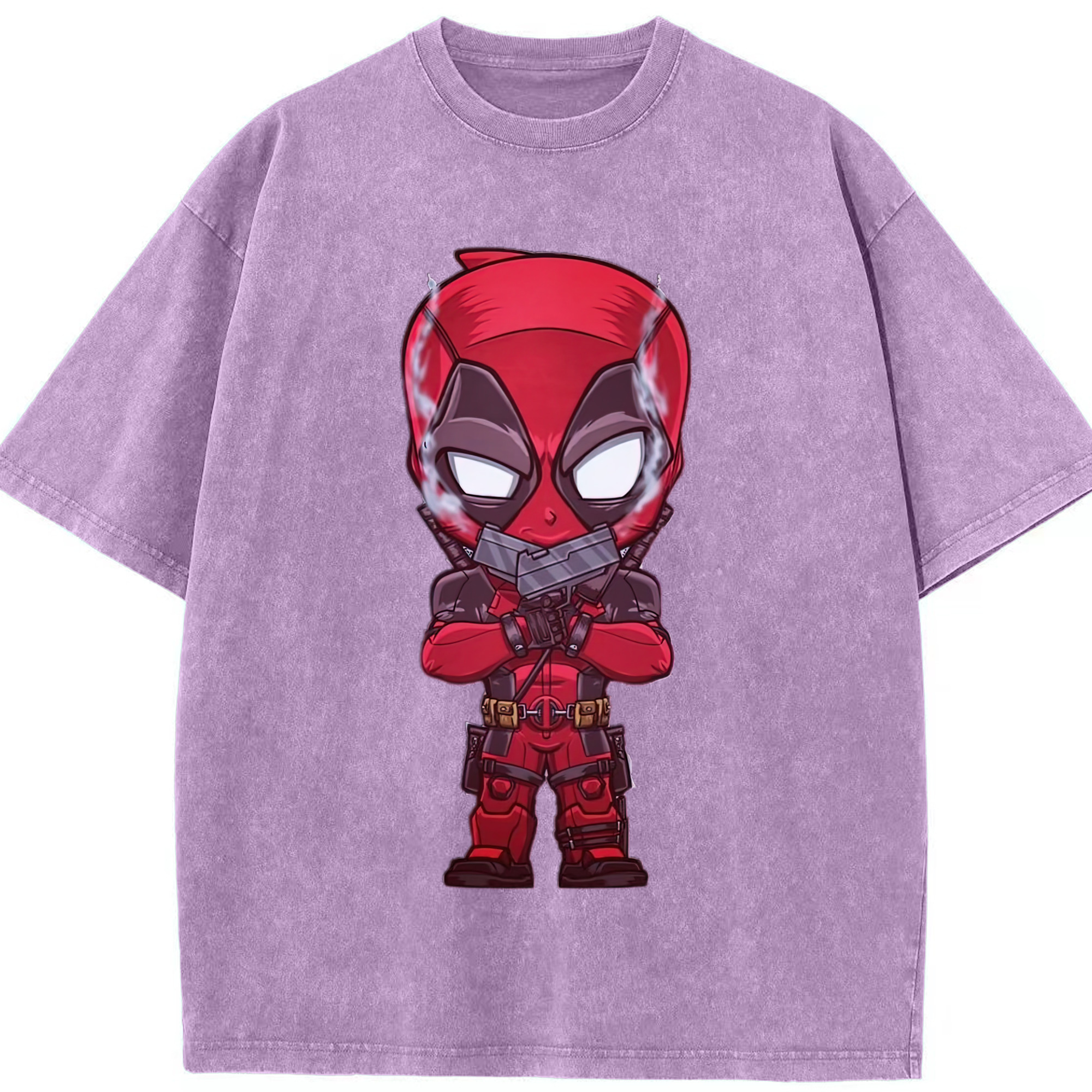 （画像用） Deadpool デッドプール 綿100% ヴィンテージ風 半袖Tシャツ（フロントプリント）