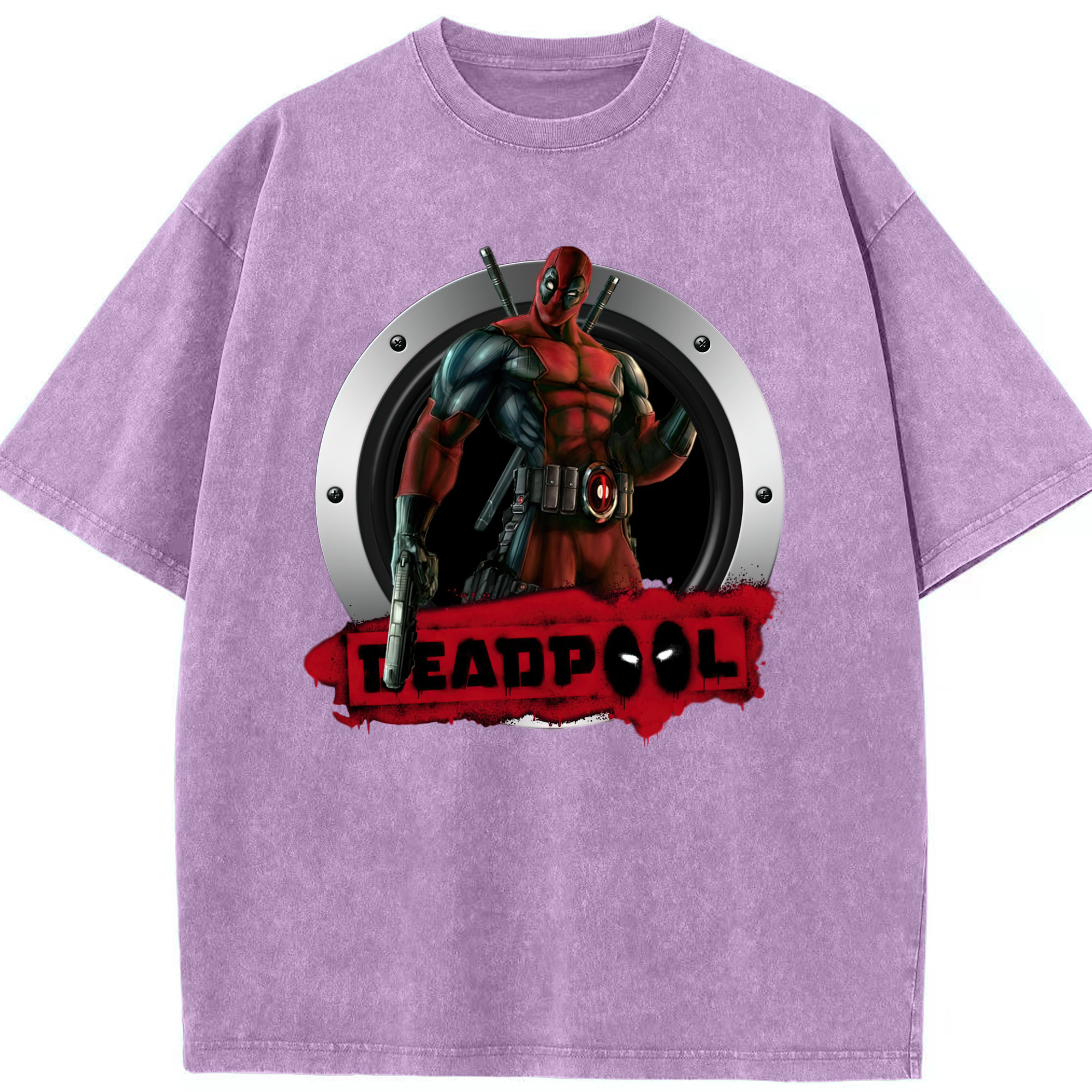 （画像用） Deadpool デッドプール 綿100% ヴィンテージ風 半袖Tシャツ（フロントプリント）