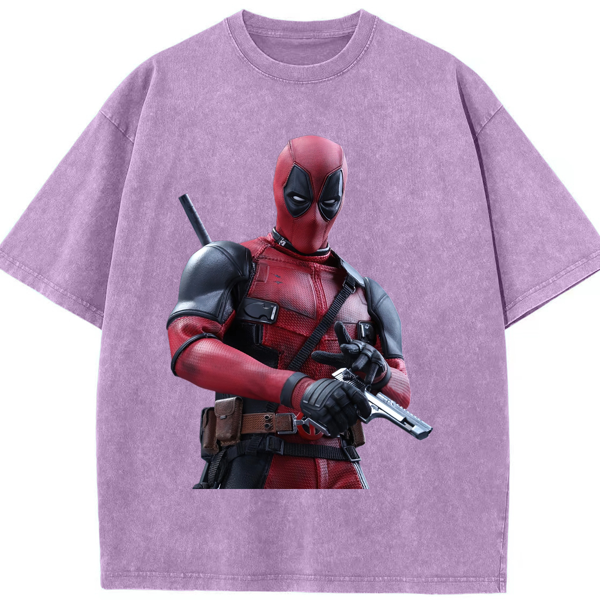 （画像用） Deadpool デッドプール 綿100% ヴィンテージ風 半袖Tシャツ（フロントプリント）