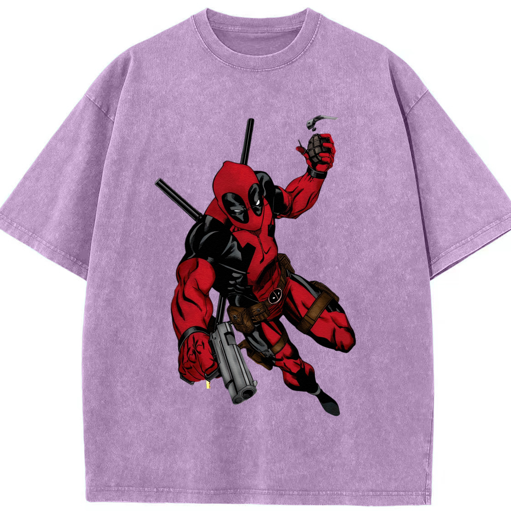 （画像用） Deadpool デッドプール 綿100% ヴィンテージ風 半袖Tシャツ（フロントプリント）