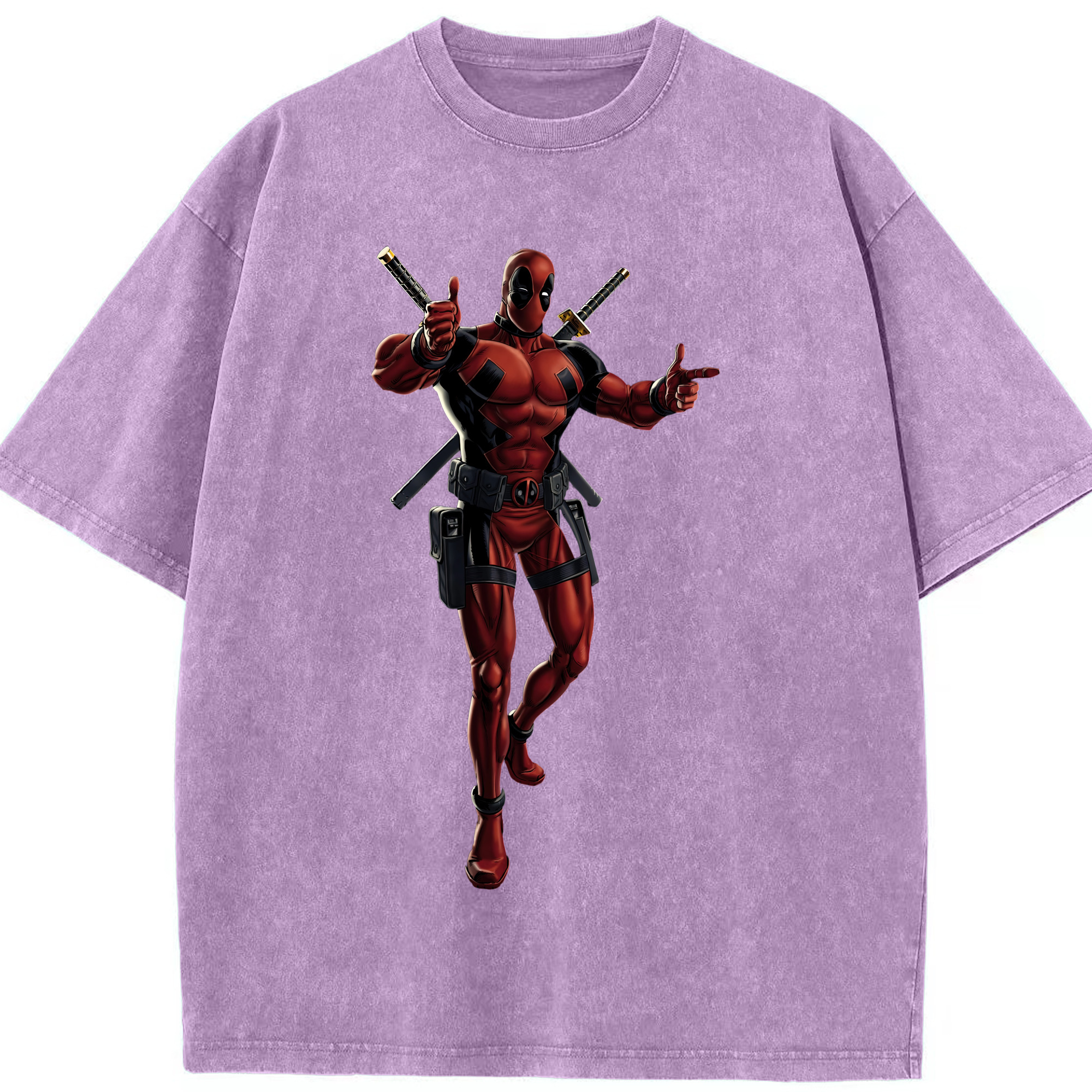 （画像用） Deadpool デッドプール 綿100% ヴィンテージ風 半袖Tシャツ（フロントプリント）