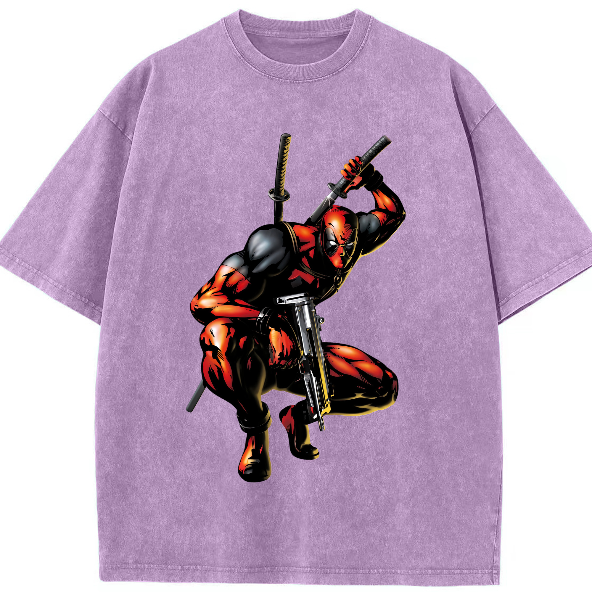 （画像用） Deadpool デッドプール 綿100% ヴィンテージ風 半袖Tシャツ（フロントプリント）