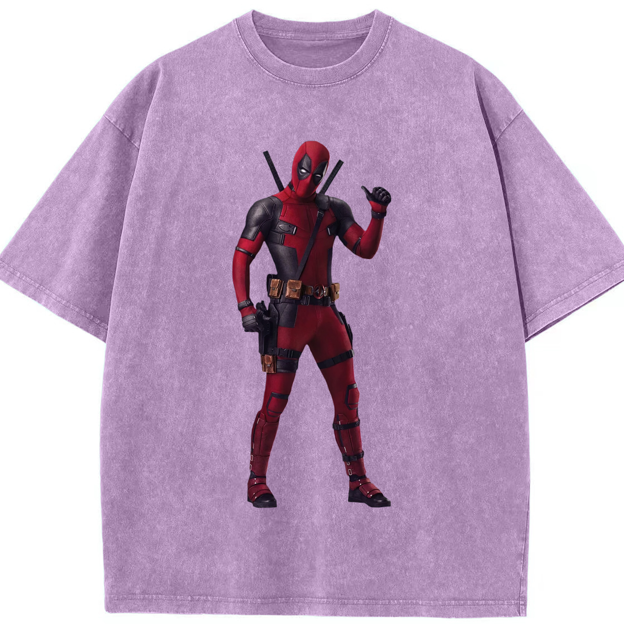 （画像用） Deadpool デッドプール 綿100% ヴィンテージ風 半袖Tシャツ（フロントプリント）