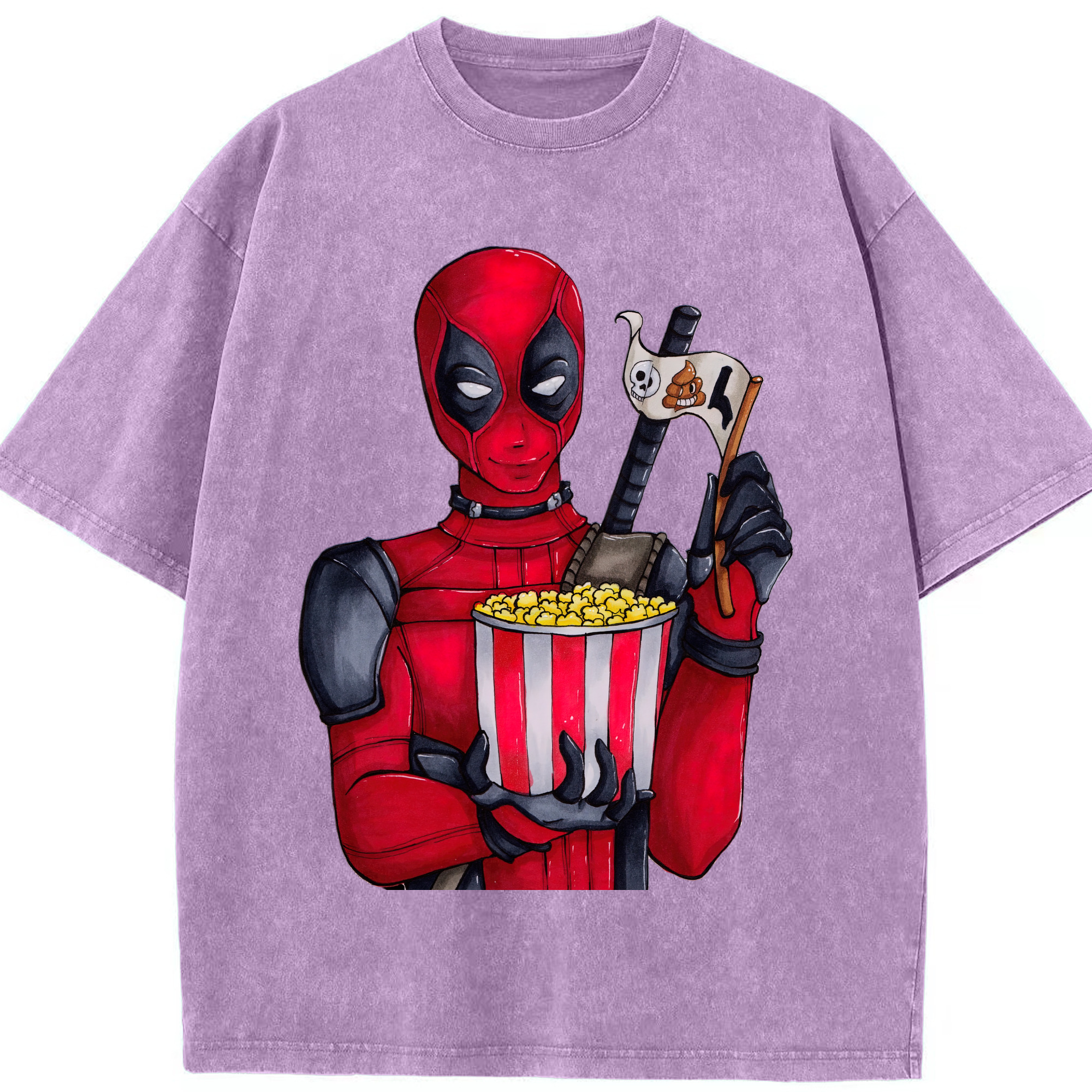 （画像用） Deadpool デッドプール 綿100% ヴィンテージ風 半袖Tシャツ（フロントプリント）