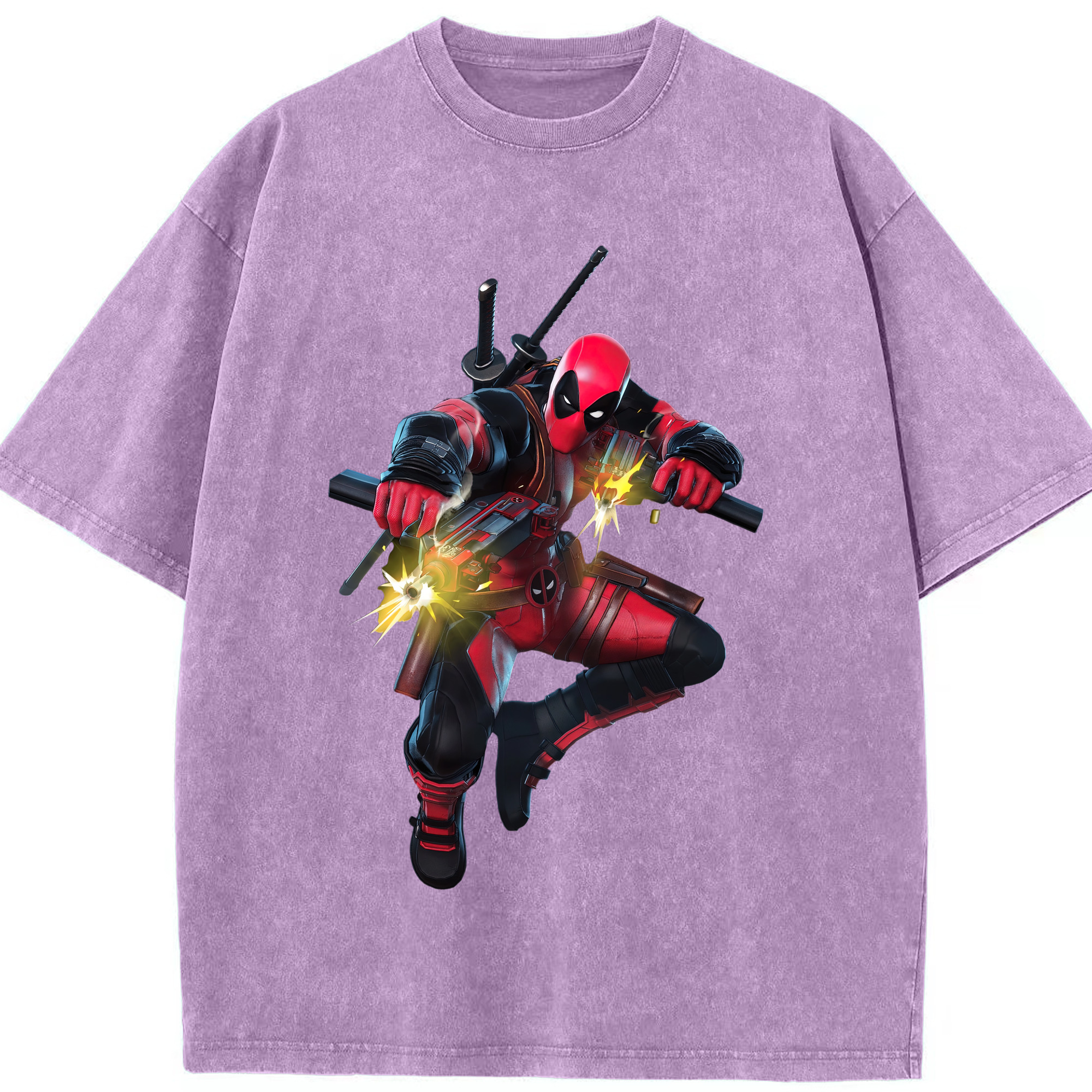 （画像用） Deadpool デッドプール 綿100% ヴィンテージ風 半袖Tシャツ（フロントプリント）
