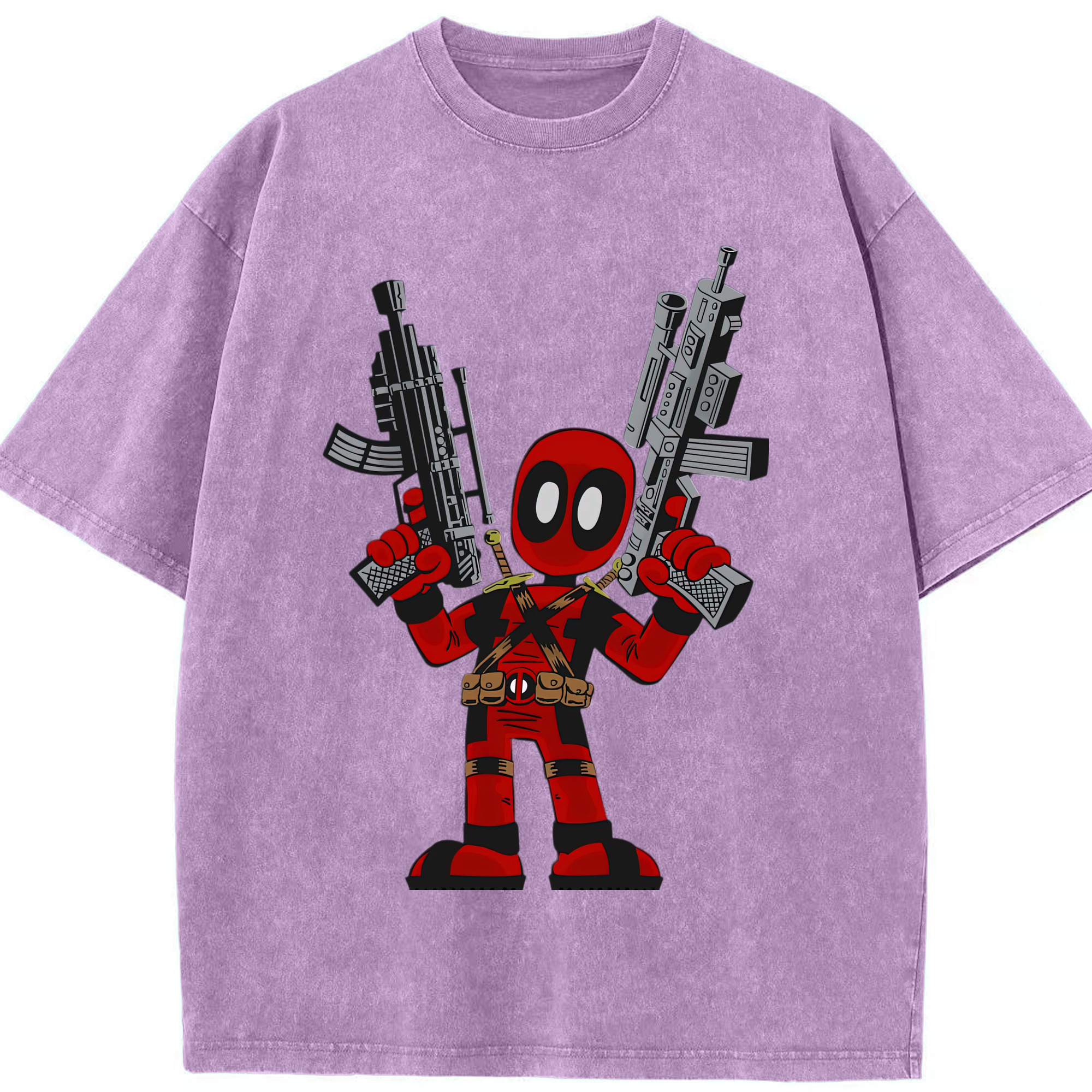 （画像用） Deadpool デッドプール 綿100% ヴィンテージ風 半袖Tシャツ（フロントプリント）