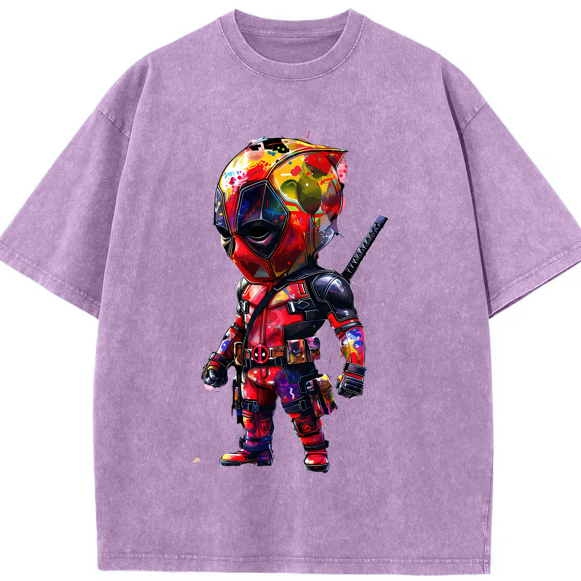 （画像用） Deadpool デッドプール 綿100% ヴィンテージ風 半袖Tシャツ（フロントプリント）