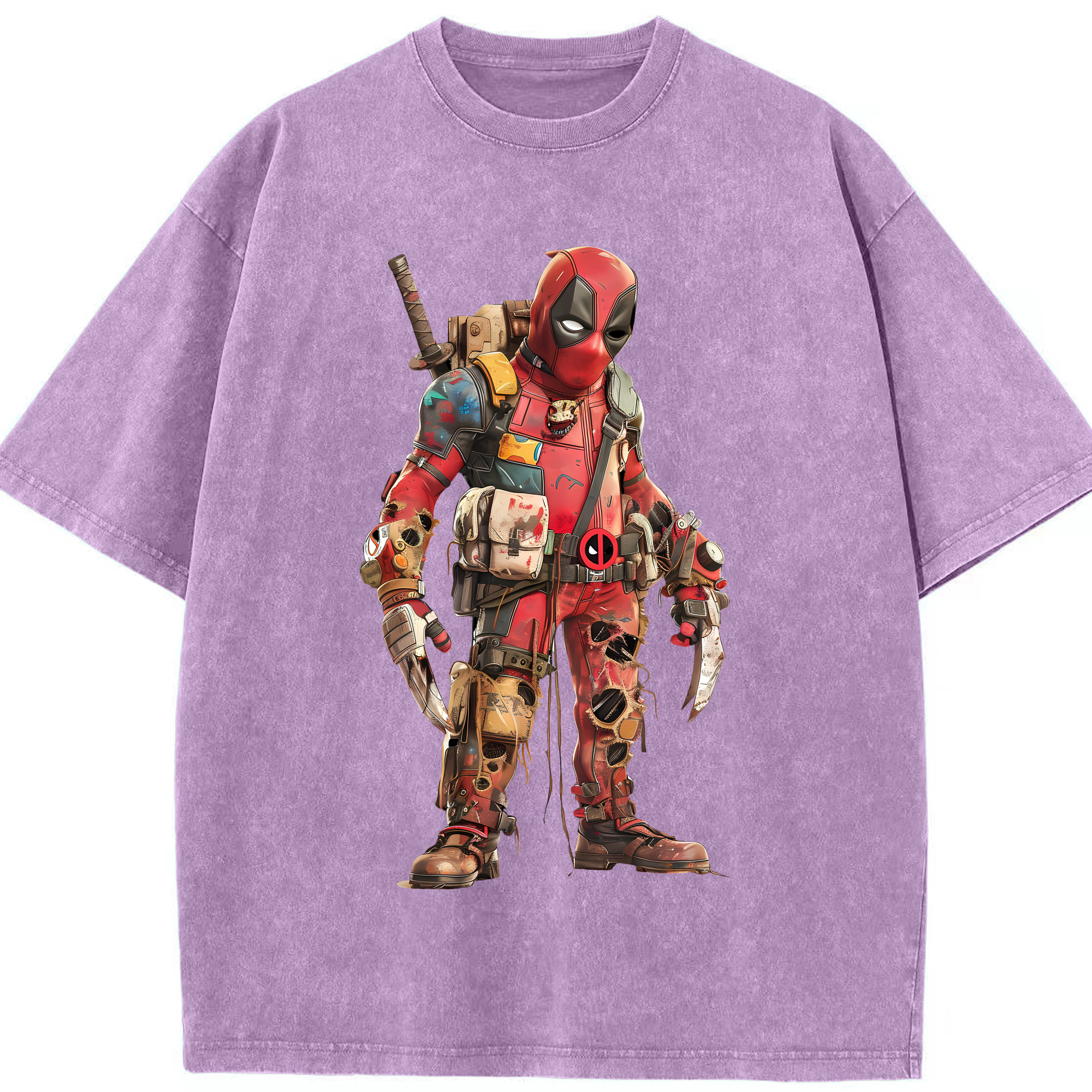 （画像用） Deadpool デッドプール 綿100% ヴィンテージ風 半袖Tシャツ（フロントプリント）