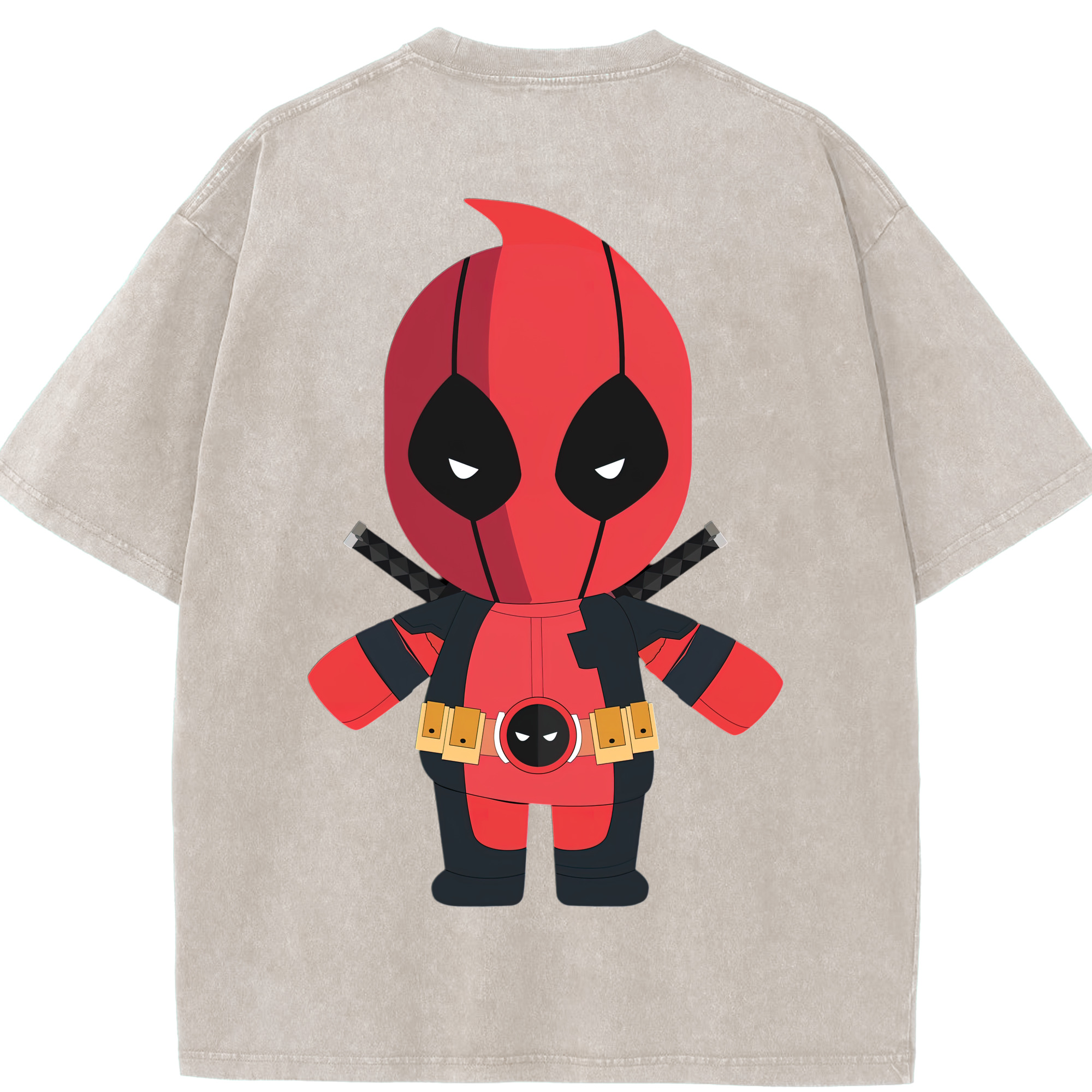（画像用） Deadpool デッドプール 綿100% ヴィンテージ風 半袖Tシャツ（背面プリント）