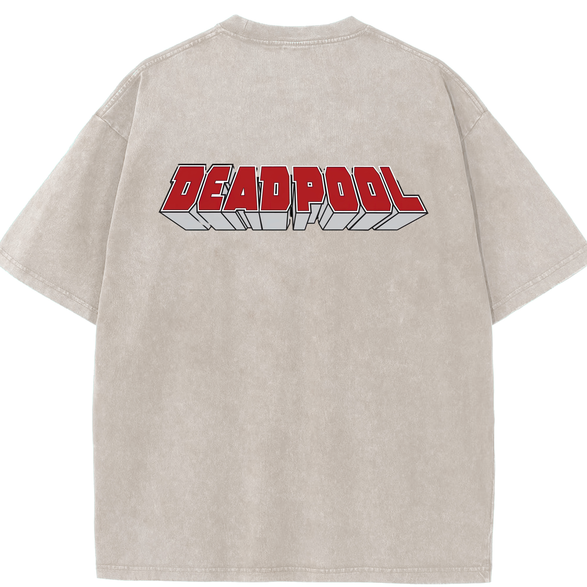 （画像用） Deadpool デッドプール 綿100% ヴィンテージ風 半袖Tシャツ（背面プリント）